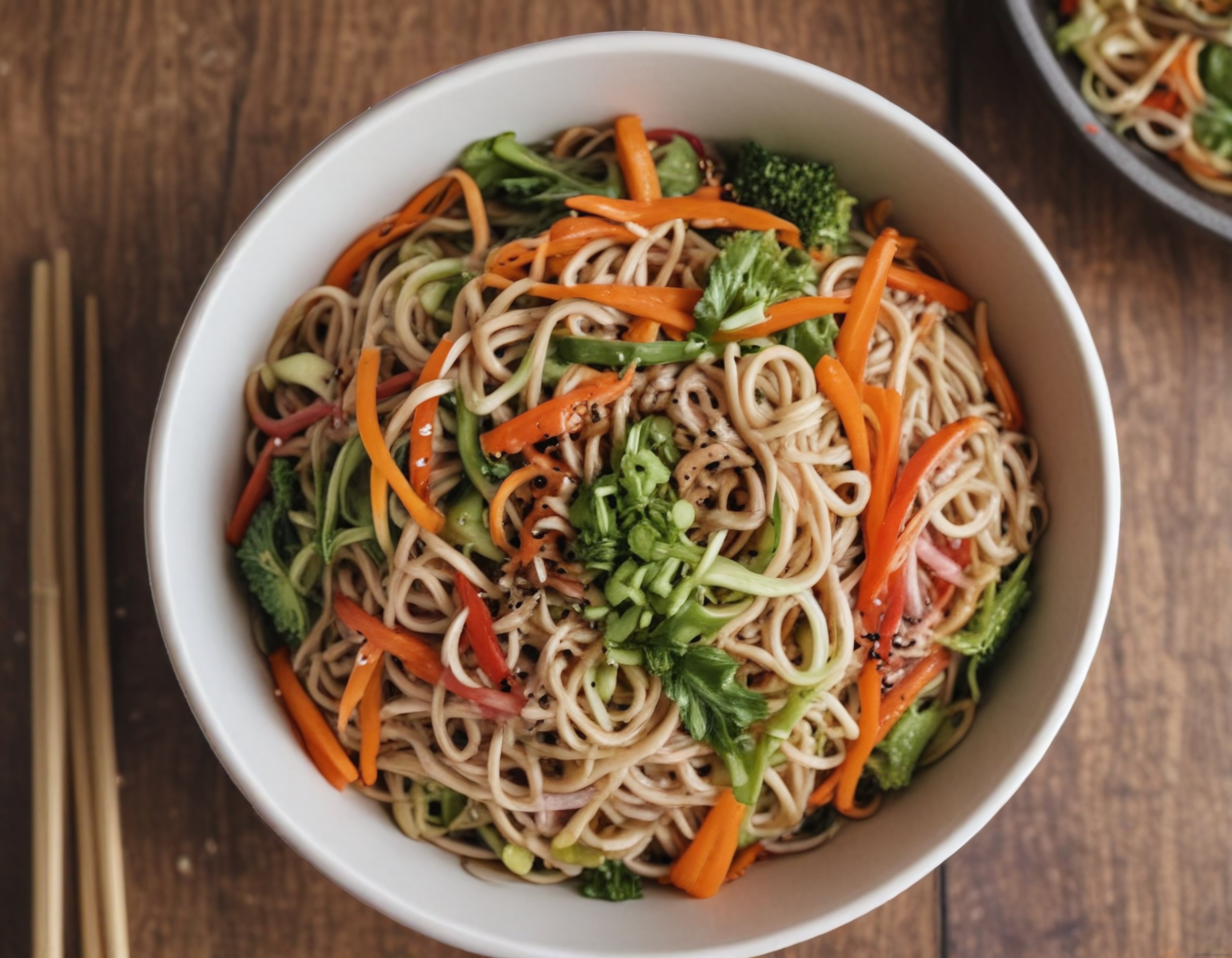 Renkli Sebzeli Asya Noodle Kasesi: Pratik ve Sağlıklı Erişte Tabağı Sunumu