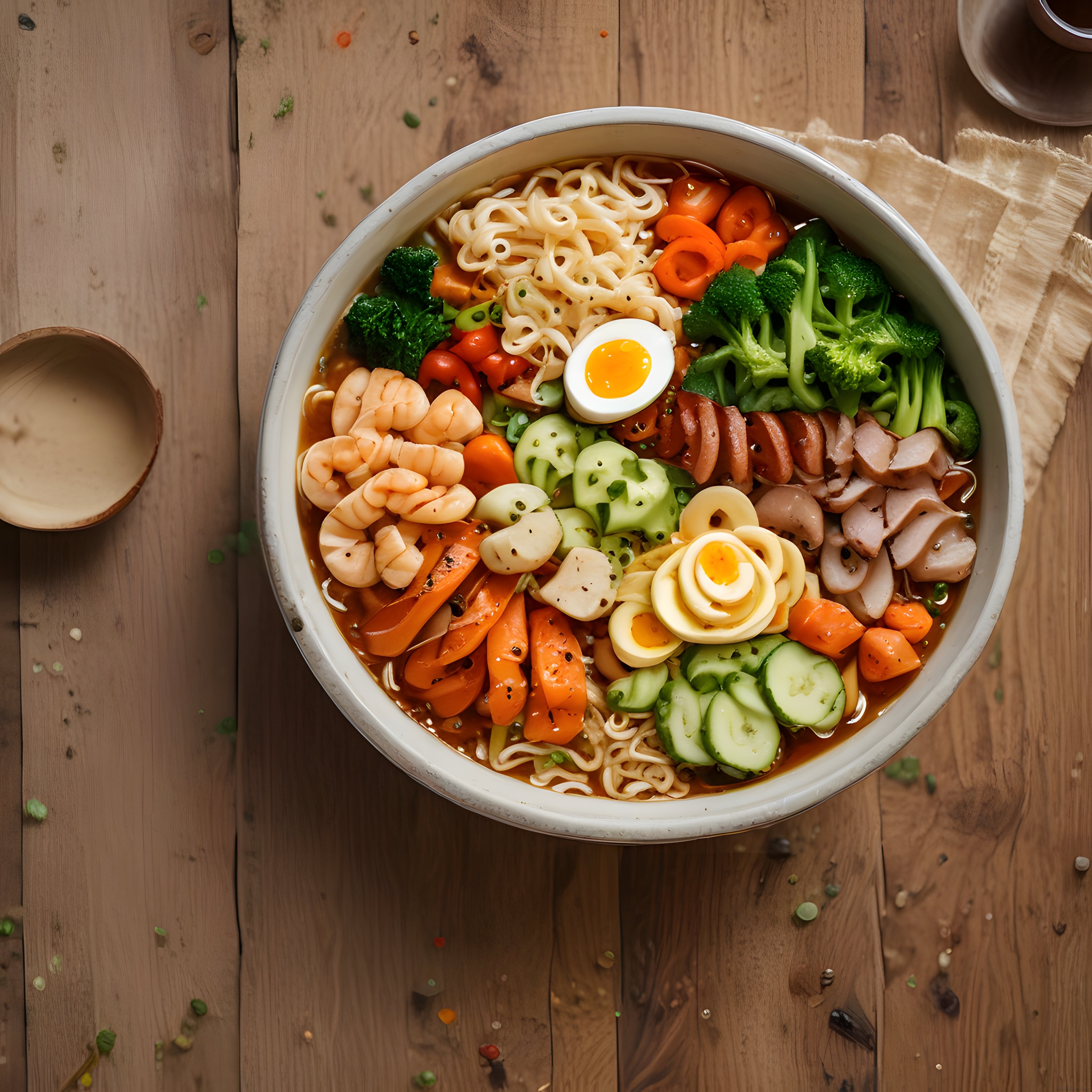 Renkli Sebzeli Karidesli Noodle Kasesi: Sağlıklı ve Lezzetli Asya Tarifi
