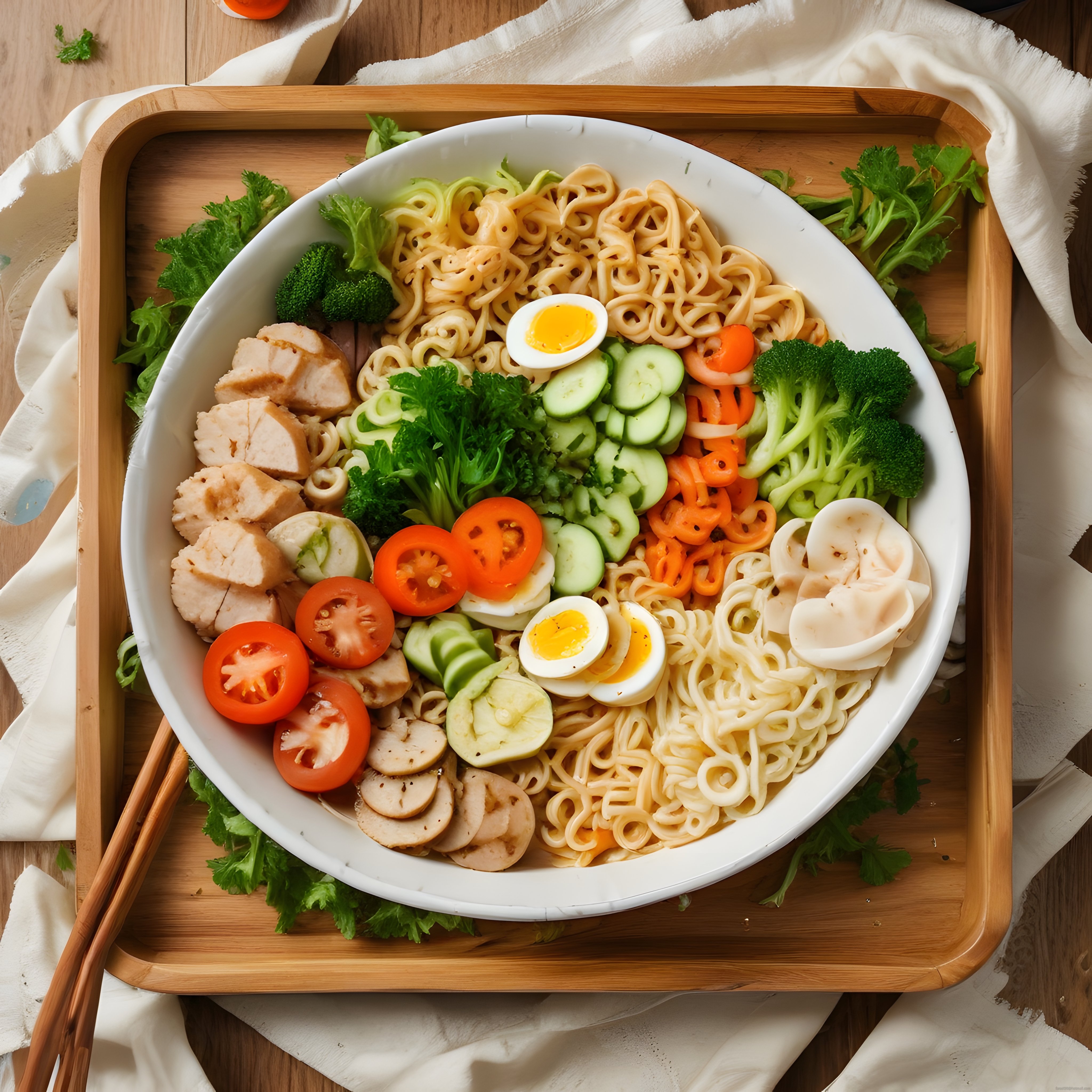 Renkli Sebzeli Tavuklu Noodle Kasesi: Sağlıklı ve Besleyici Öğün