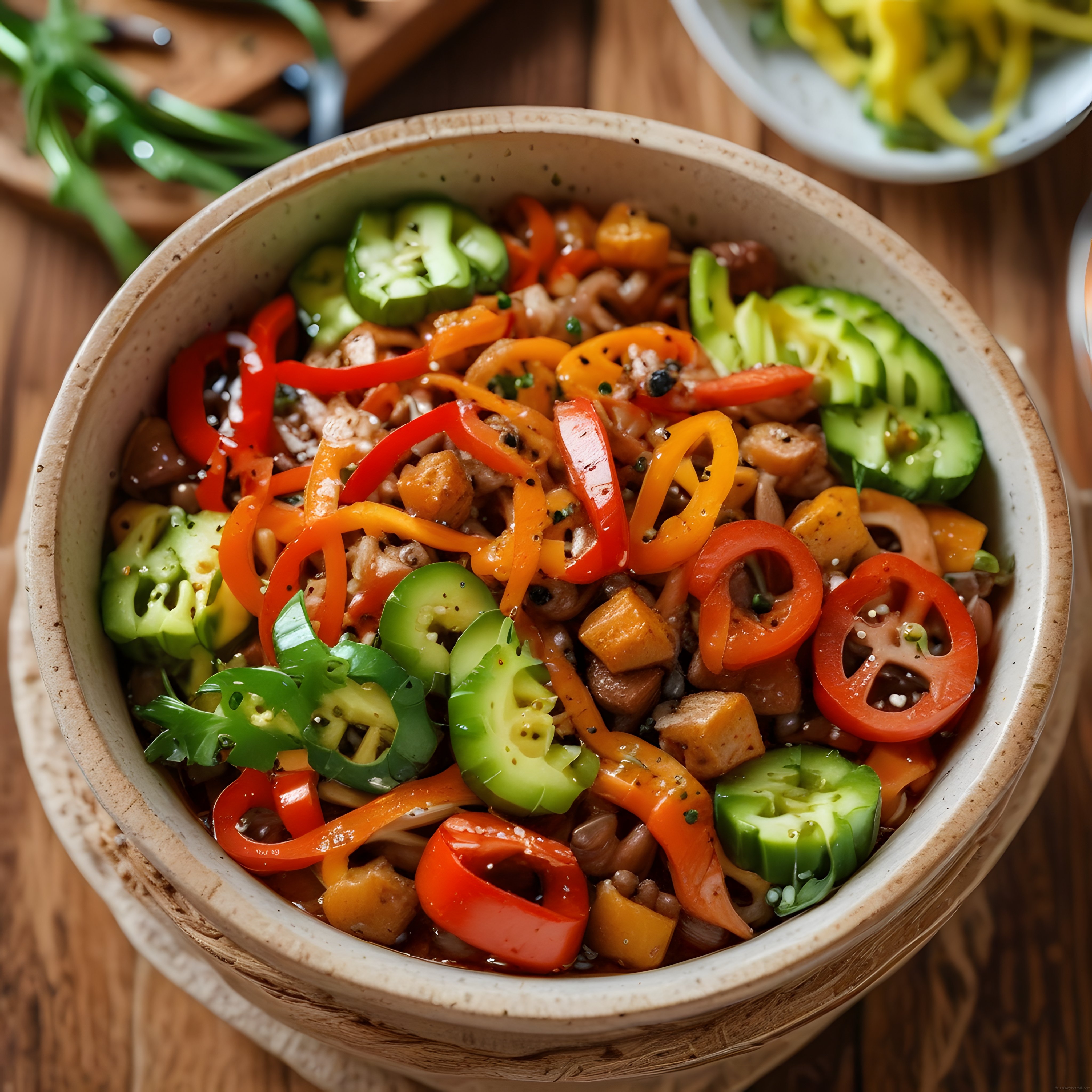 Renkli Sebzeli ve Baklagilli Sağlıklı Vegan Bowl Yapımı ve Sunumu