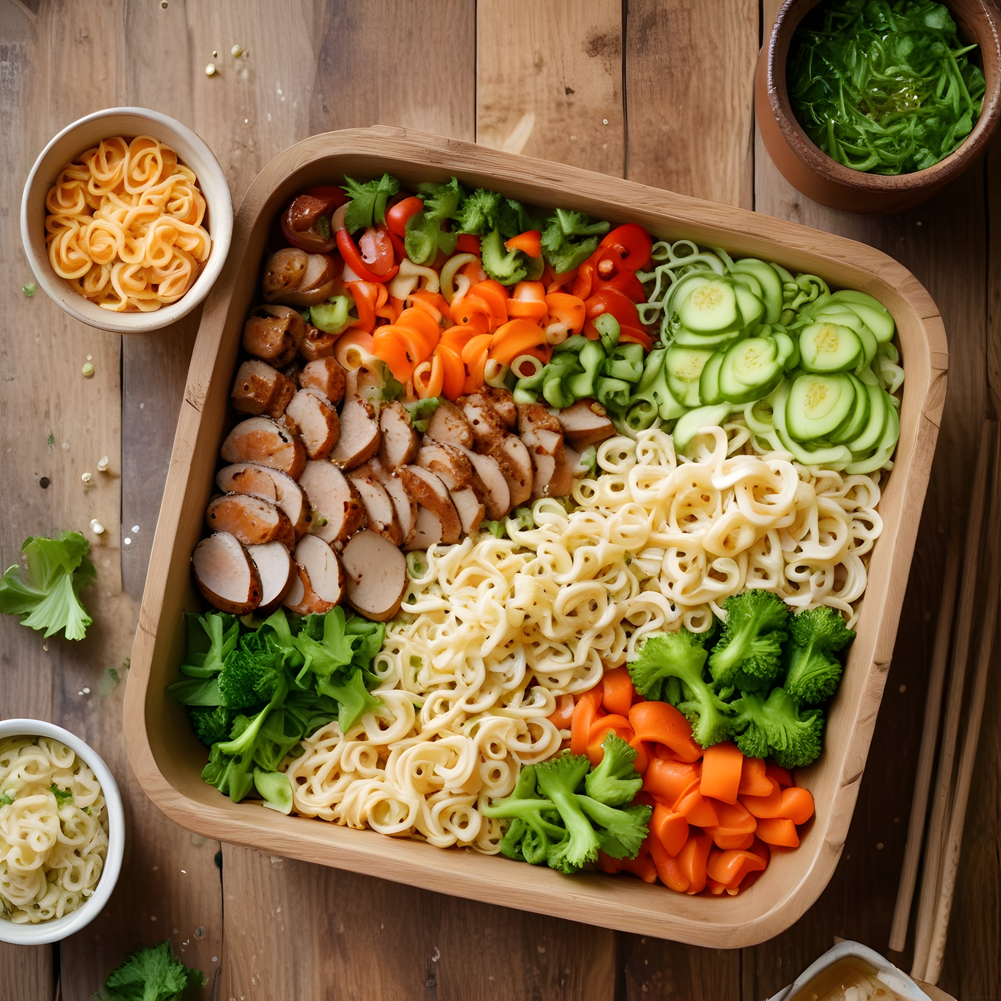 Renkli Sebzeli ve Sosisli Noodle Bowl: Sağlıklı Pratik Yemek Tarifi