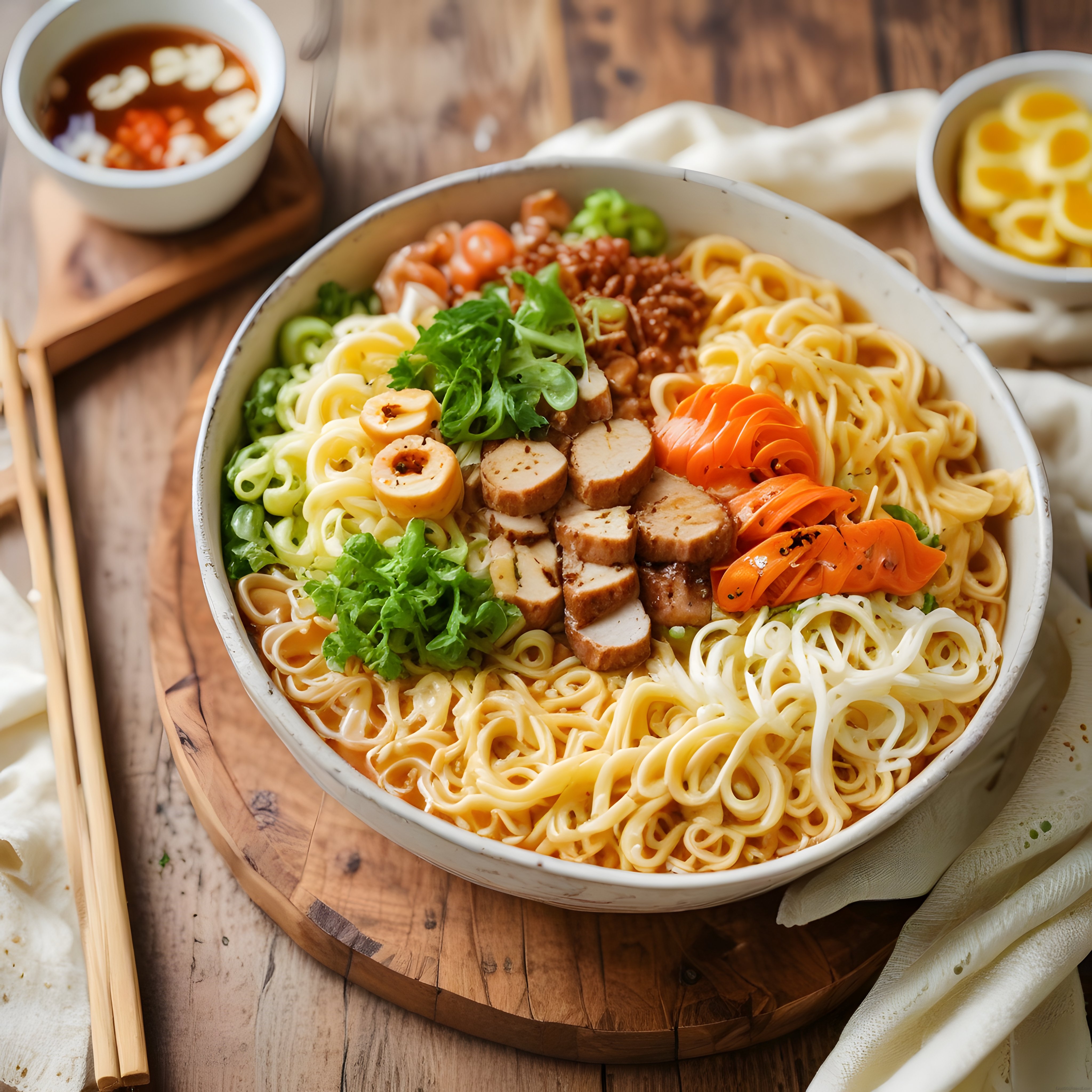 Renkli Sebzeli ve Tavuklu Noodle Kasesi: Uzak Doğu Lezzeti Evde
