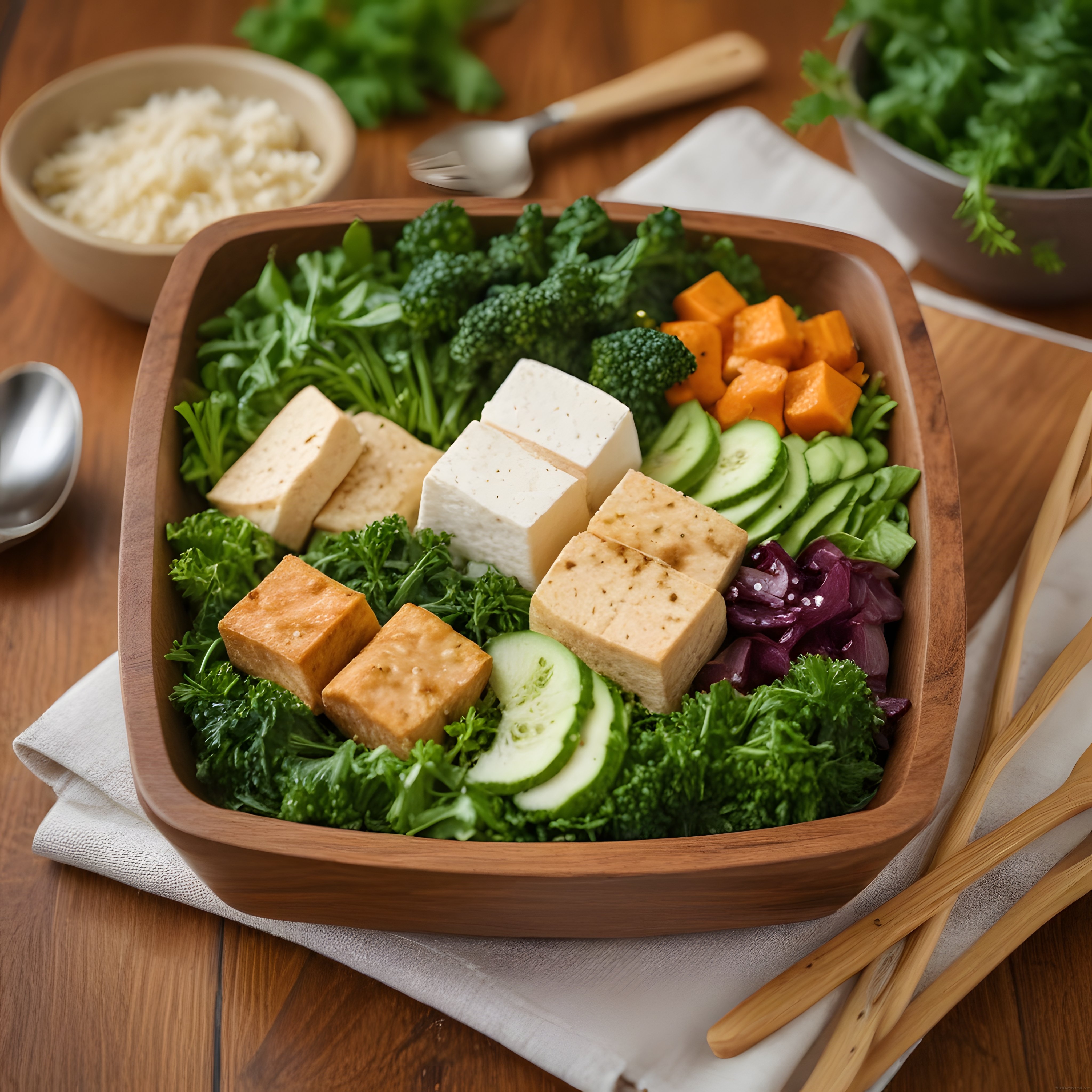 Renkli Sebzeli ve Tofulu Sağlıklı Vegan Buddha Bowl Tarifi ve Sunumu