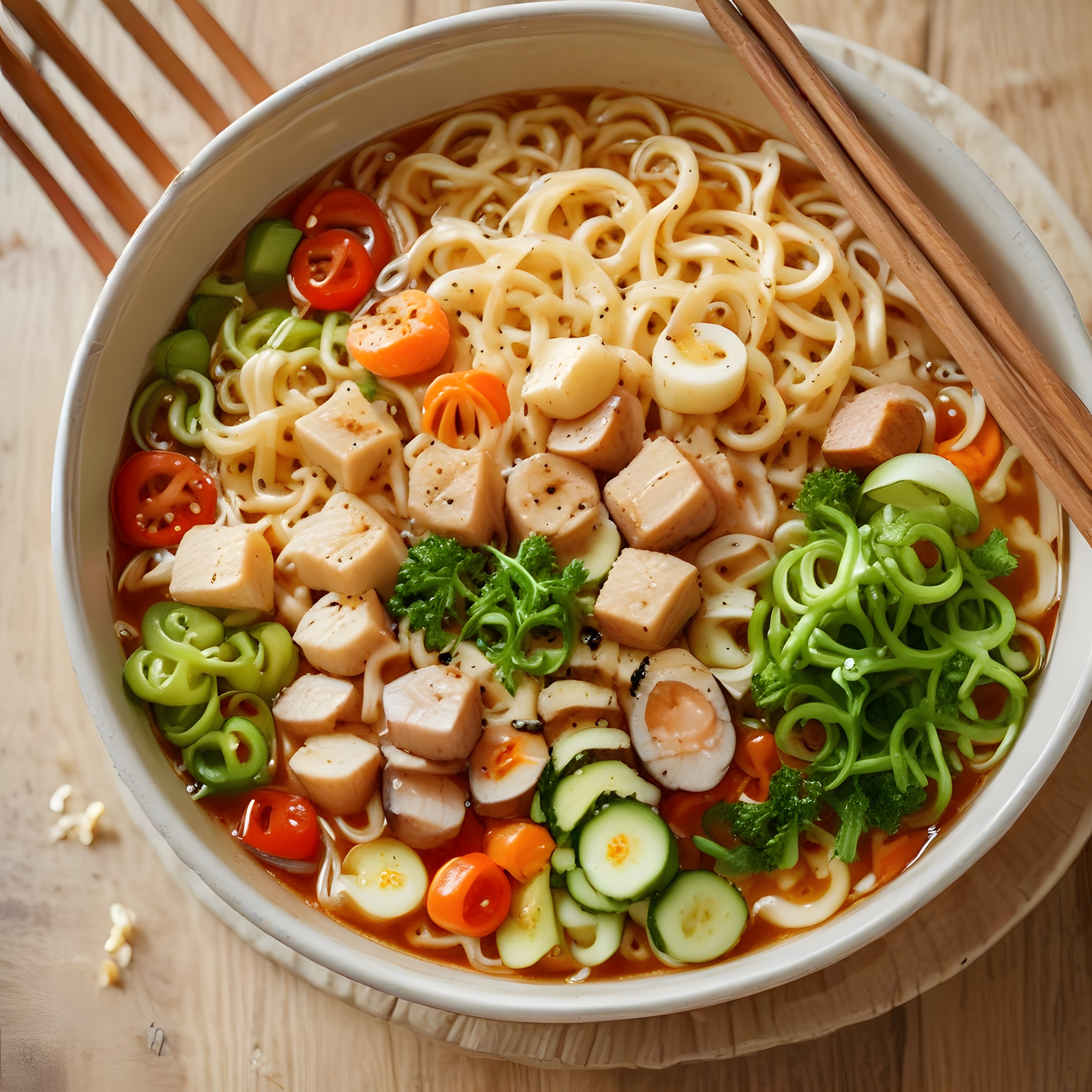 Renkli Sebzeli ve Yumurtalı Noodle Çorbası: Sağlıklı Asya Mutfağı Lezzeti