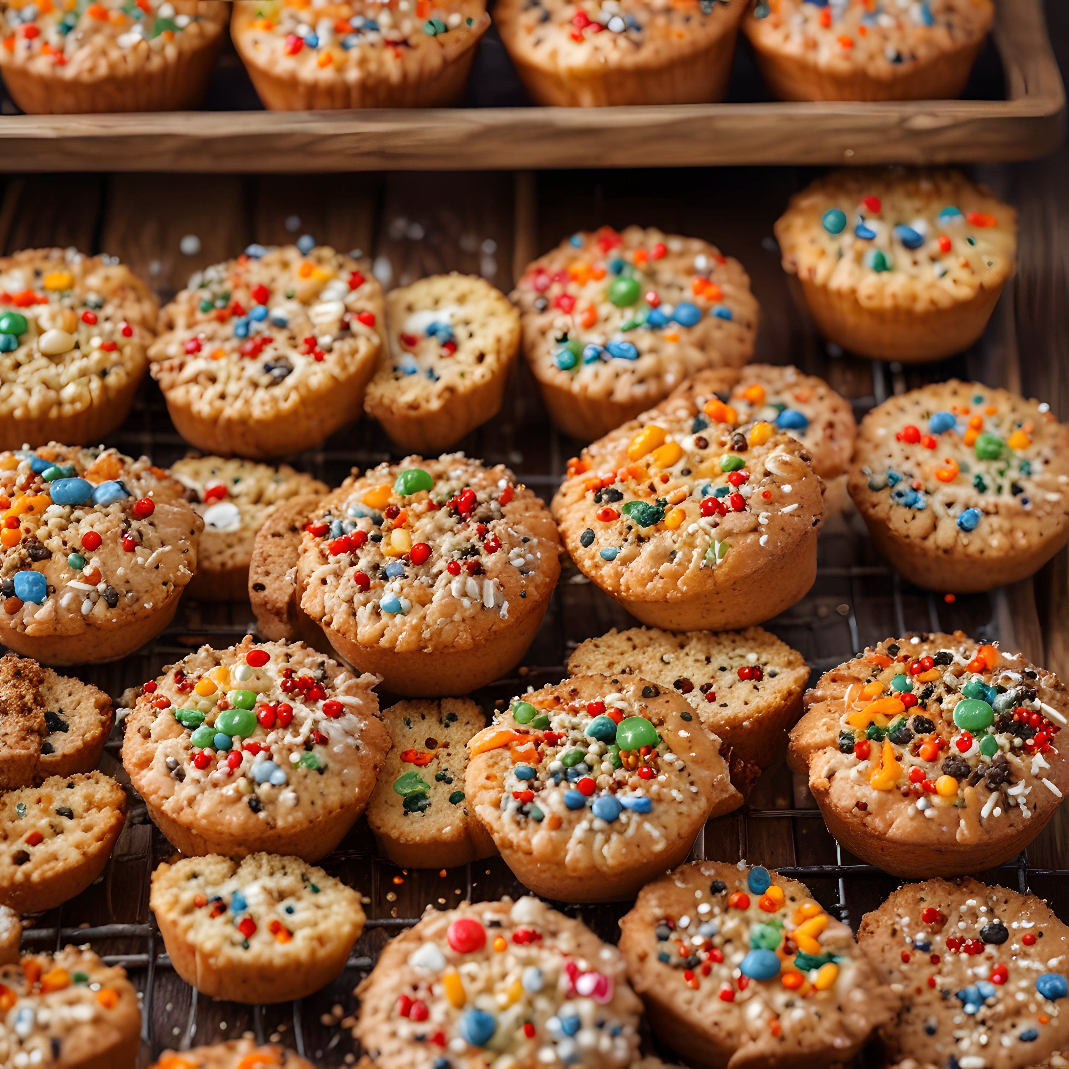 Renkli Serpintili Kapkek ve Muffin: Fırından Yeni Çıkmış Tatlılar