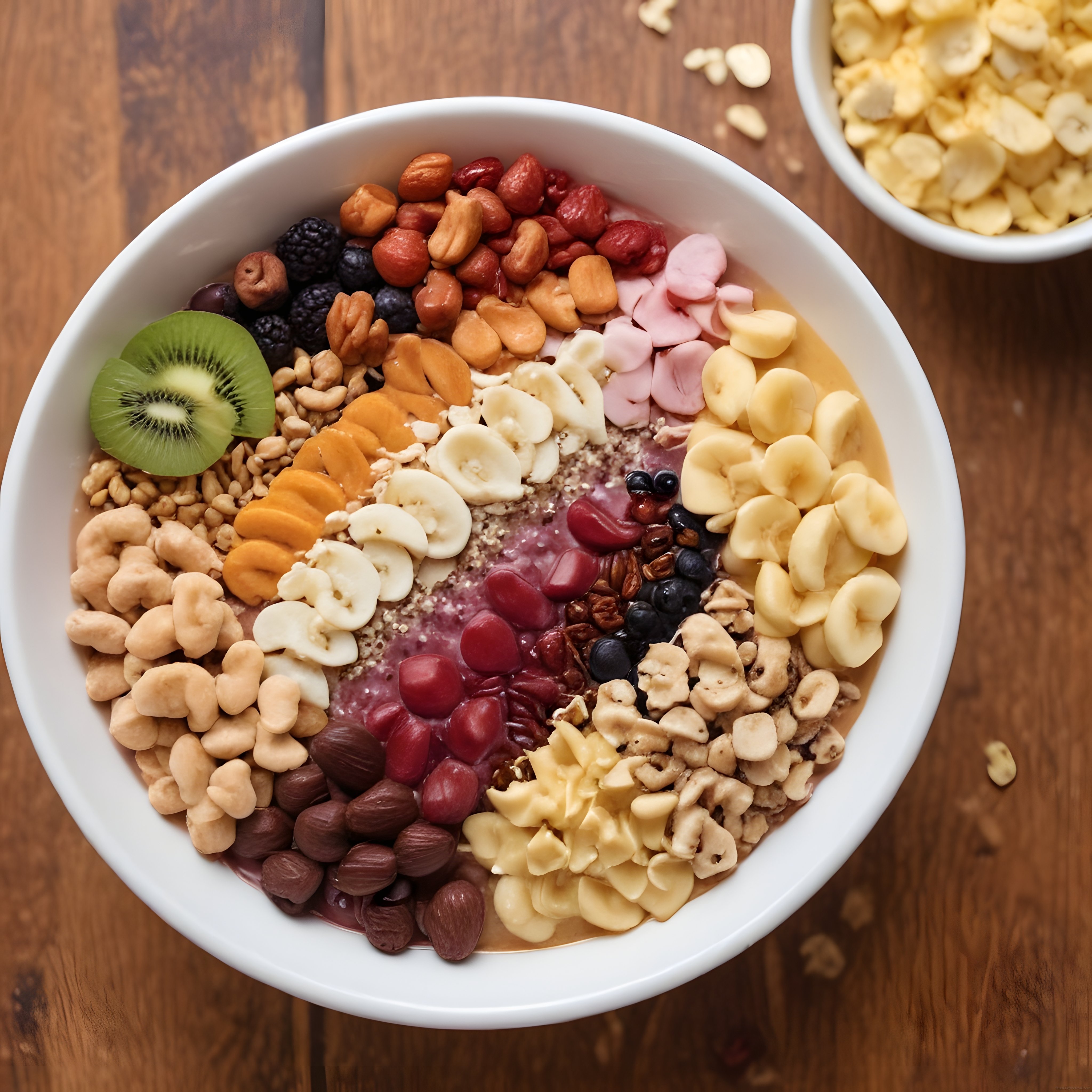 Renkli Smoothie Bowl: Taze Meyveler ve Kuruyemişlerle Dolu Sağlıklı Kahvaltı