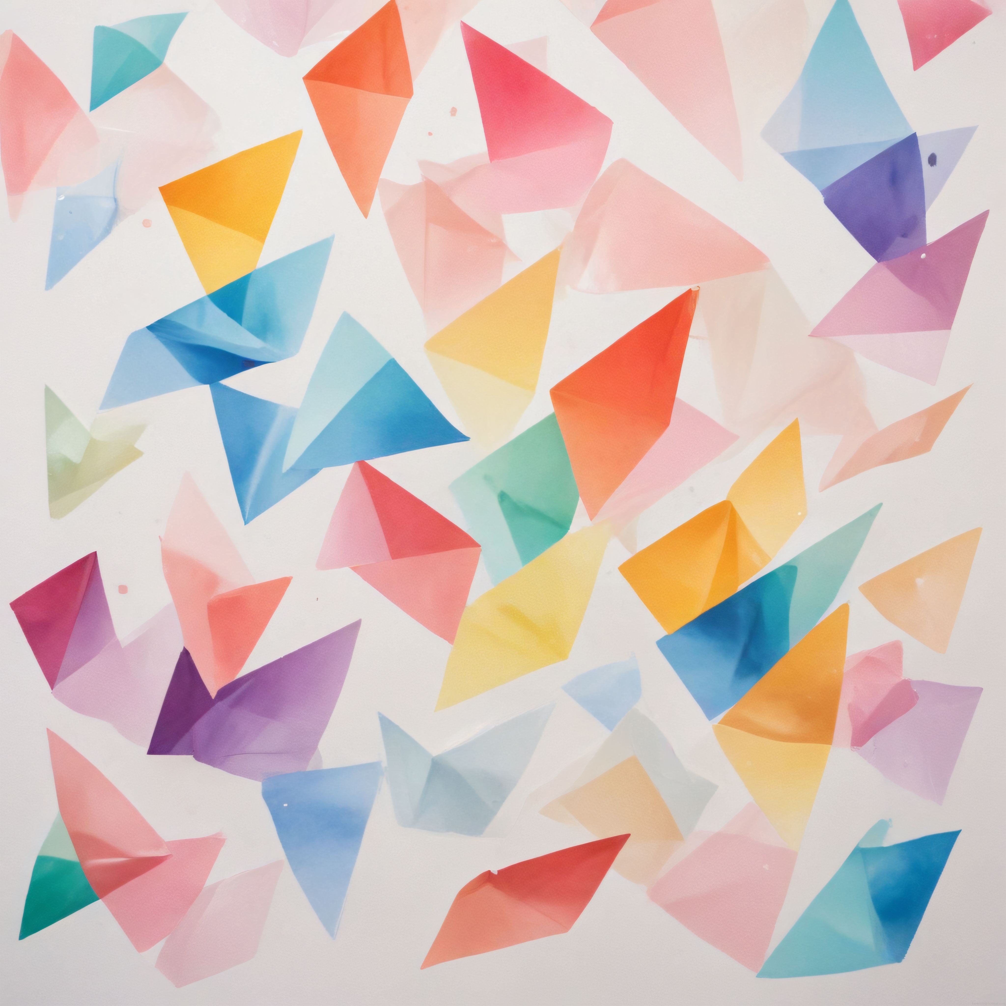 Renkli Soyut Geometrik Şekiller ve Pastel Tonlarda Modern Sanat İllüstrasyonu