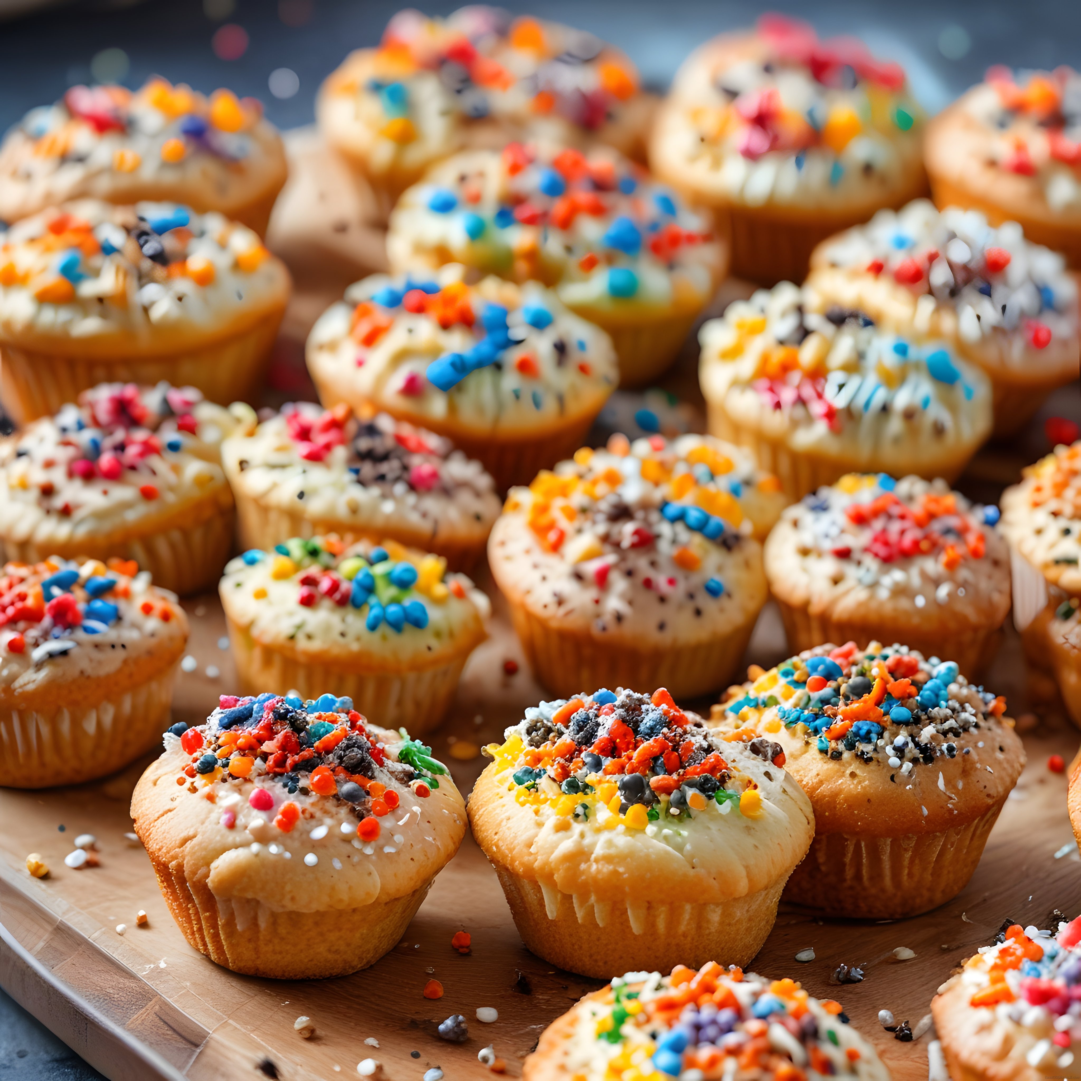 Renkli Süslemeli ve Glazürlü Cupcake'lerle Eğlenceli Tatlı Sunumu