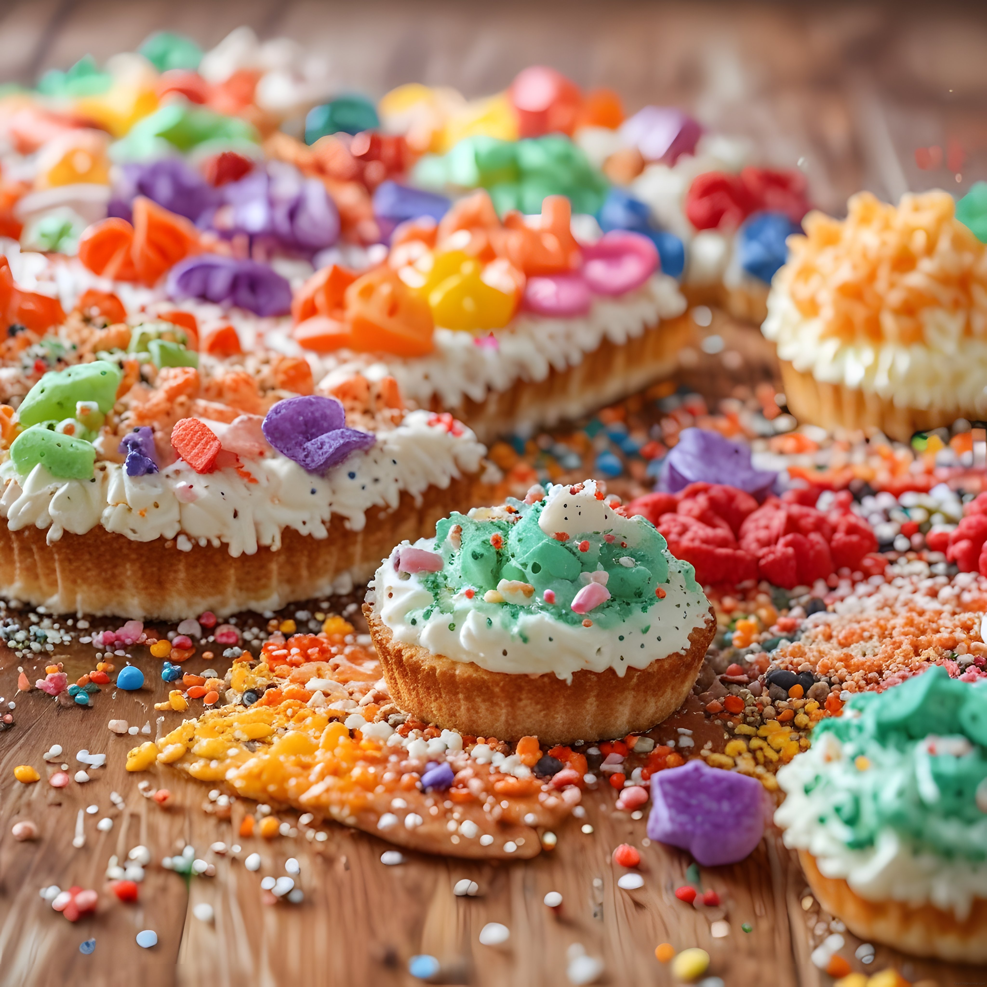Renkli Süslü Cupcake ve Tatlılar: Çocuk Partisine Özel Eğlenceli İkramlar