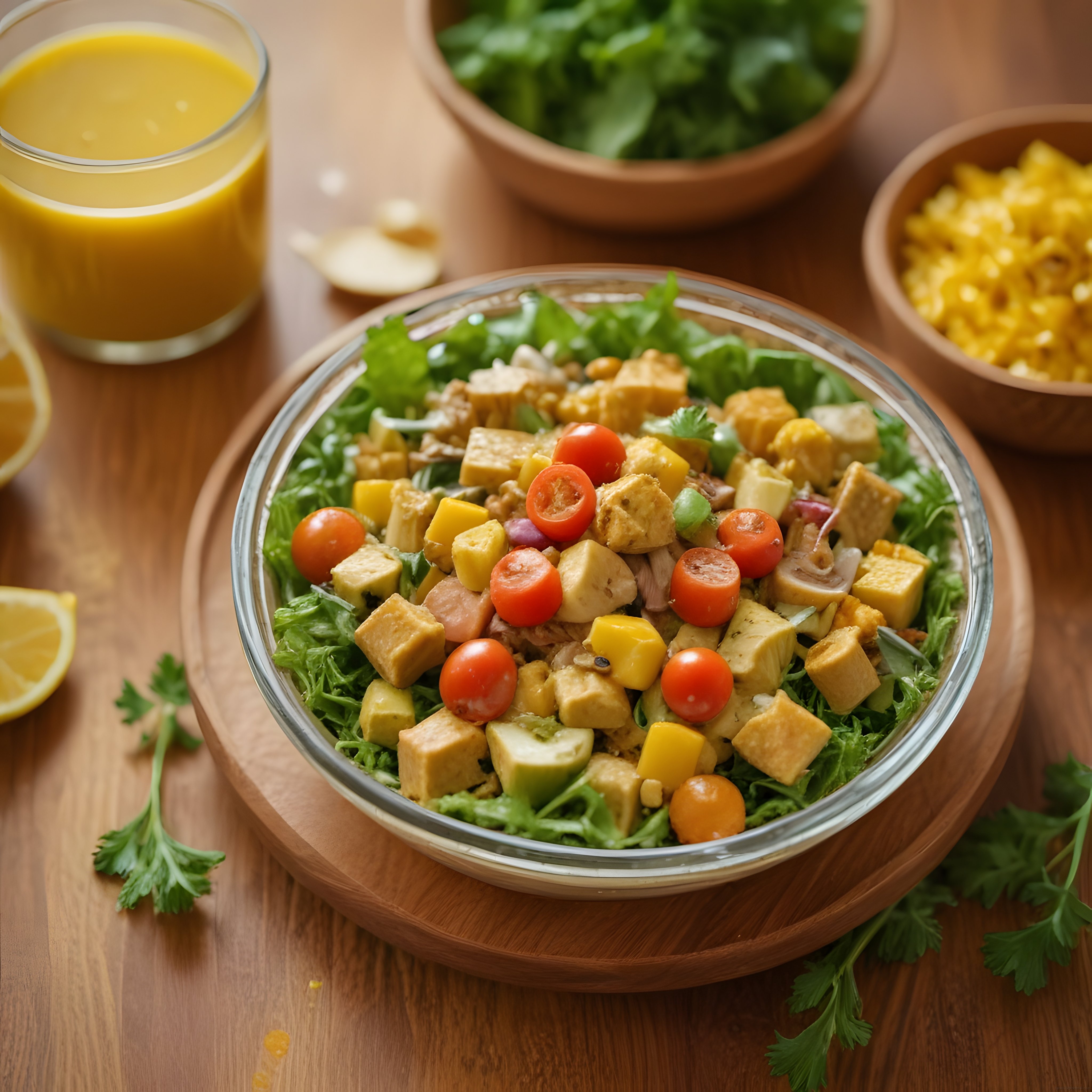 Renkli Tofu ve Avokadolu Vegan Salata Kasesi: Sağlıklı ve Lezzetli Bir Öğün