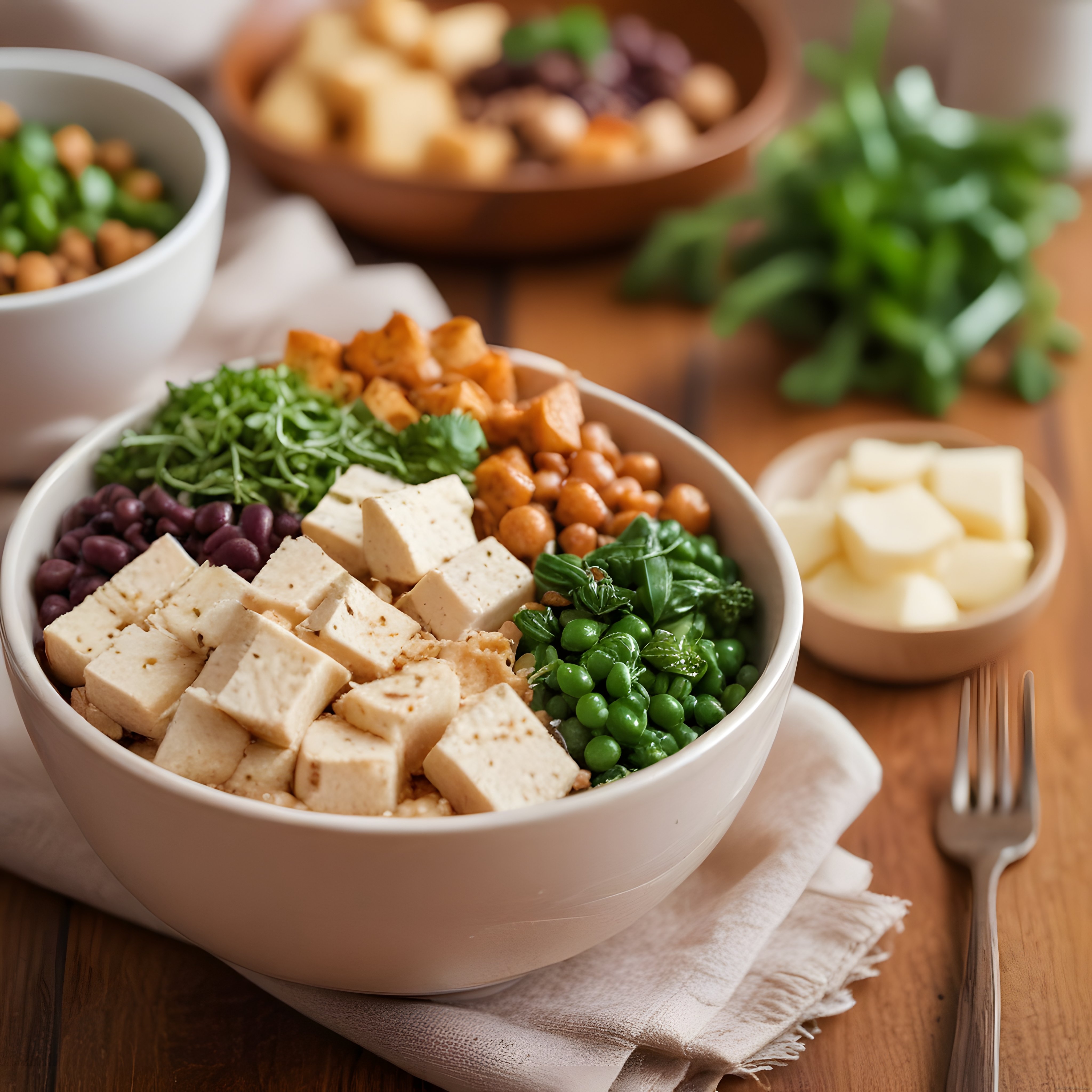 Renkli Tofulu Vegan Bowl ile Sağlıklı ve Besleyici Bitkisel Akşam Yemeği