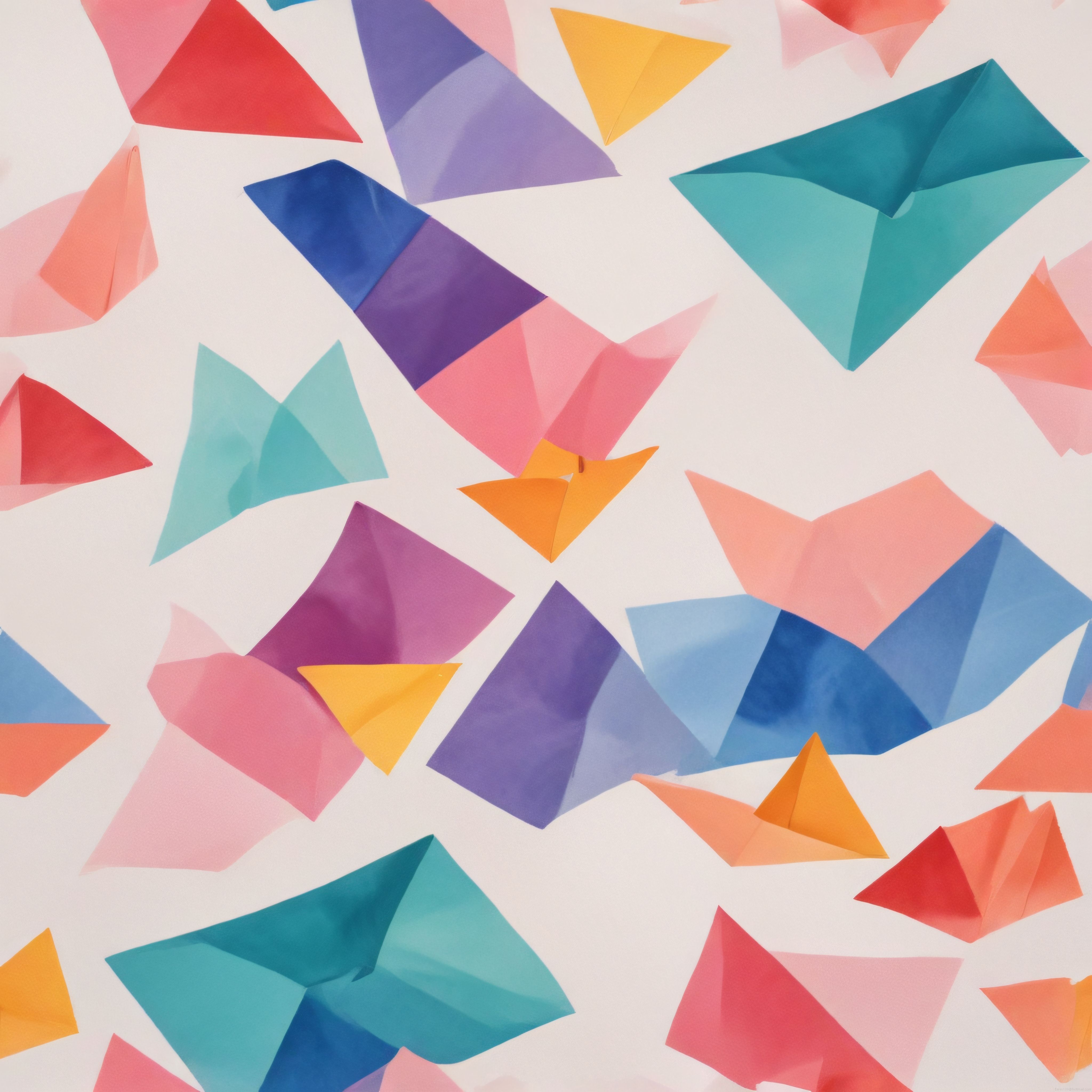 Renkli Transparan Kağıtlarla Oluşturulmuş Minimal Origami Sanatı