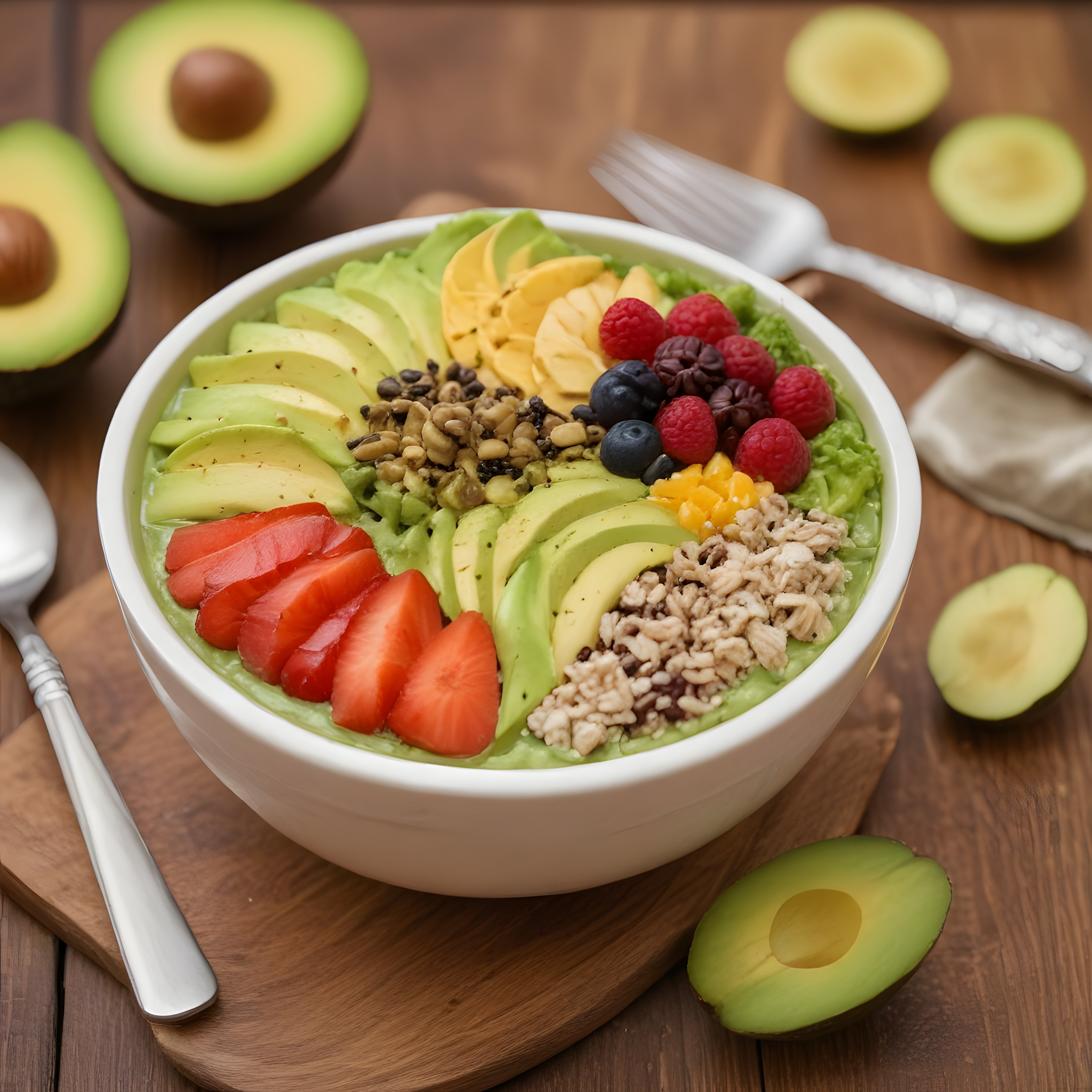 Renkli Tropikal Meyveli Avokado Smoothie Bowl ile Sağlıklı ve Lezzetli Kahvaltı