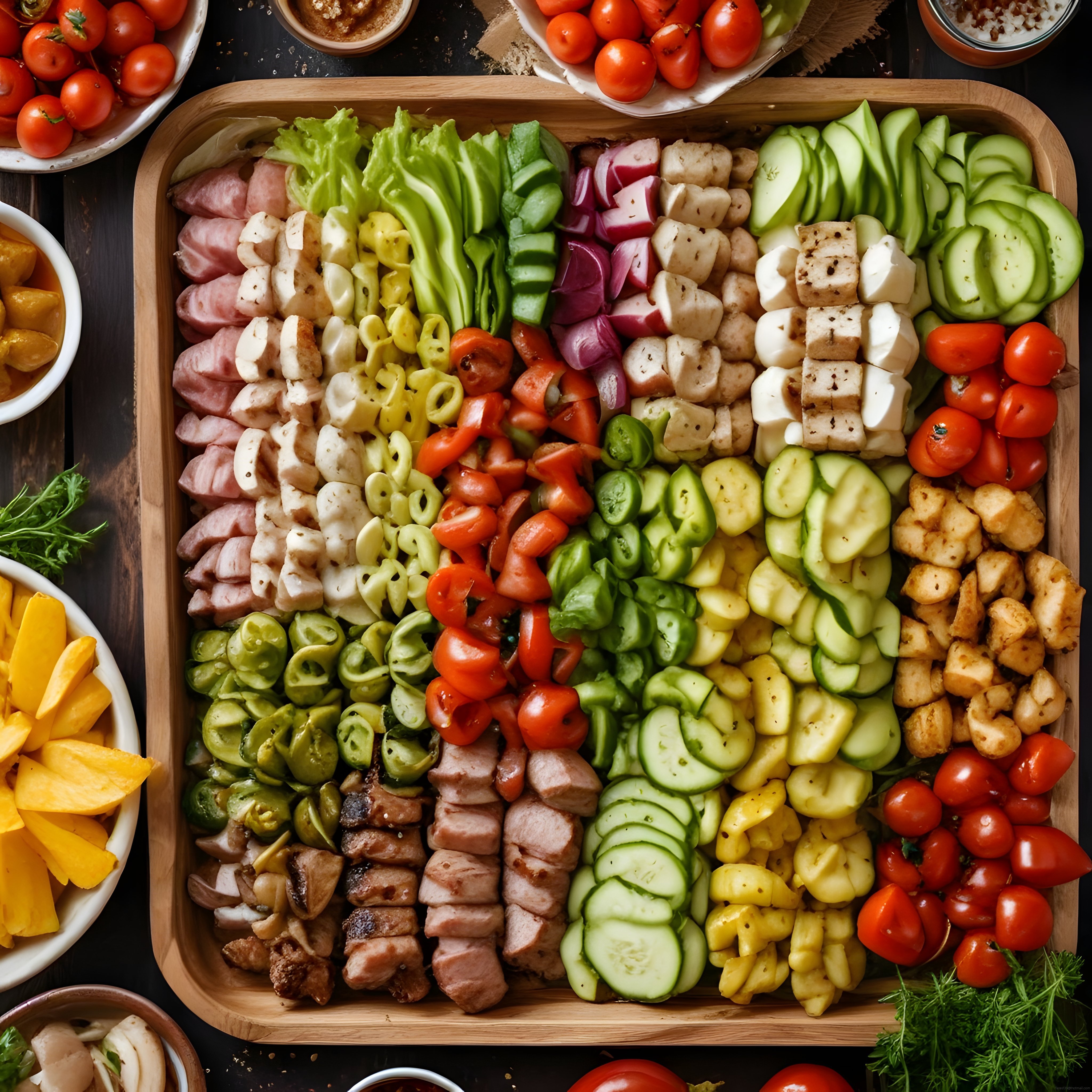 Renkli ve Besleyici Dev Salata Tabağı: Taze Malzemelerle Sağlıklı Tarif