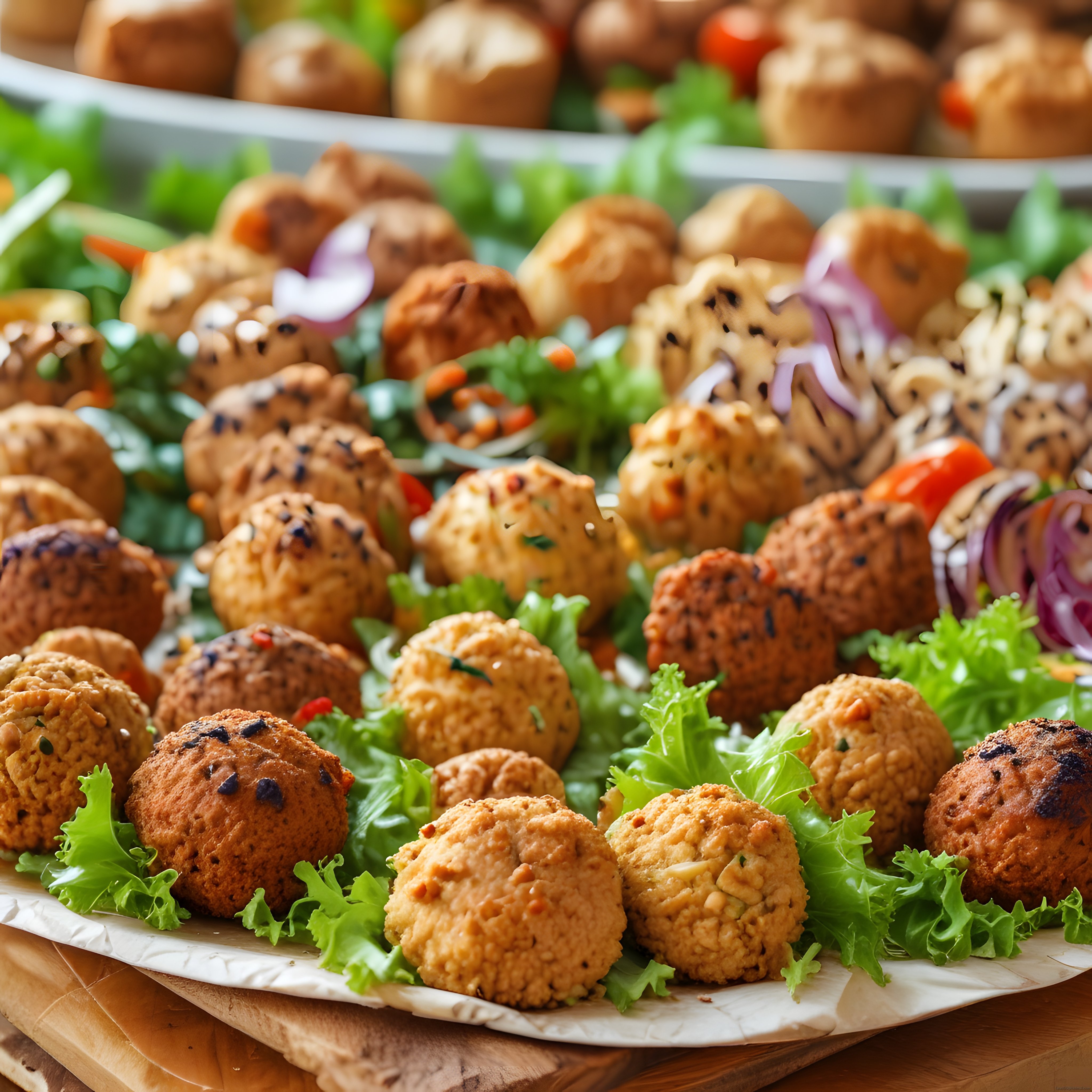 Renkli ve Lezzetli Vegan Atıştırmalık Topları: Marul Yatağında Sağlıklı Sunum