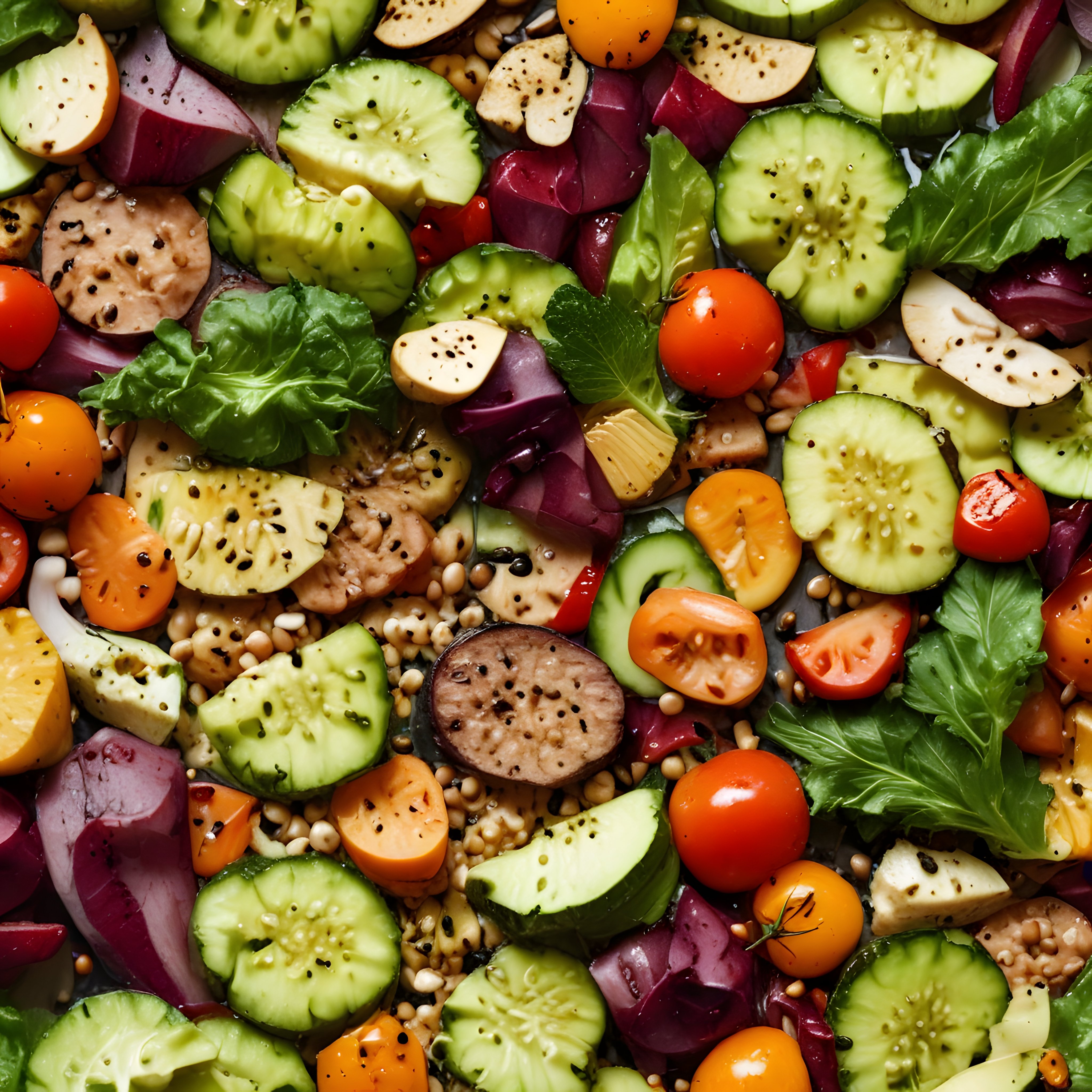 Renkli ve Taze Sebze Salatası: Sağlıklı Vegan Tarif için Nefis Sunum