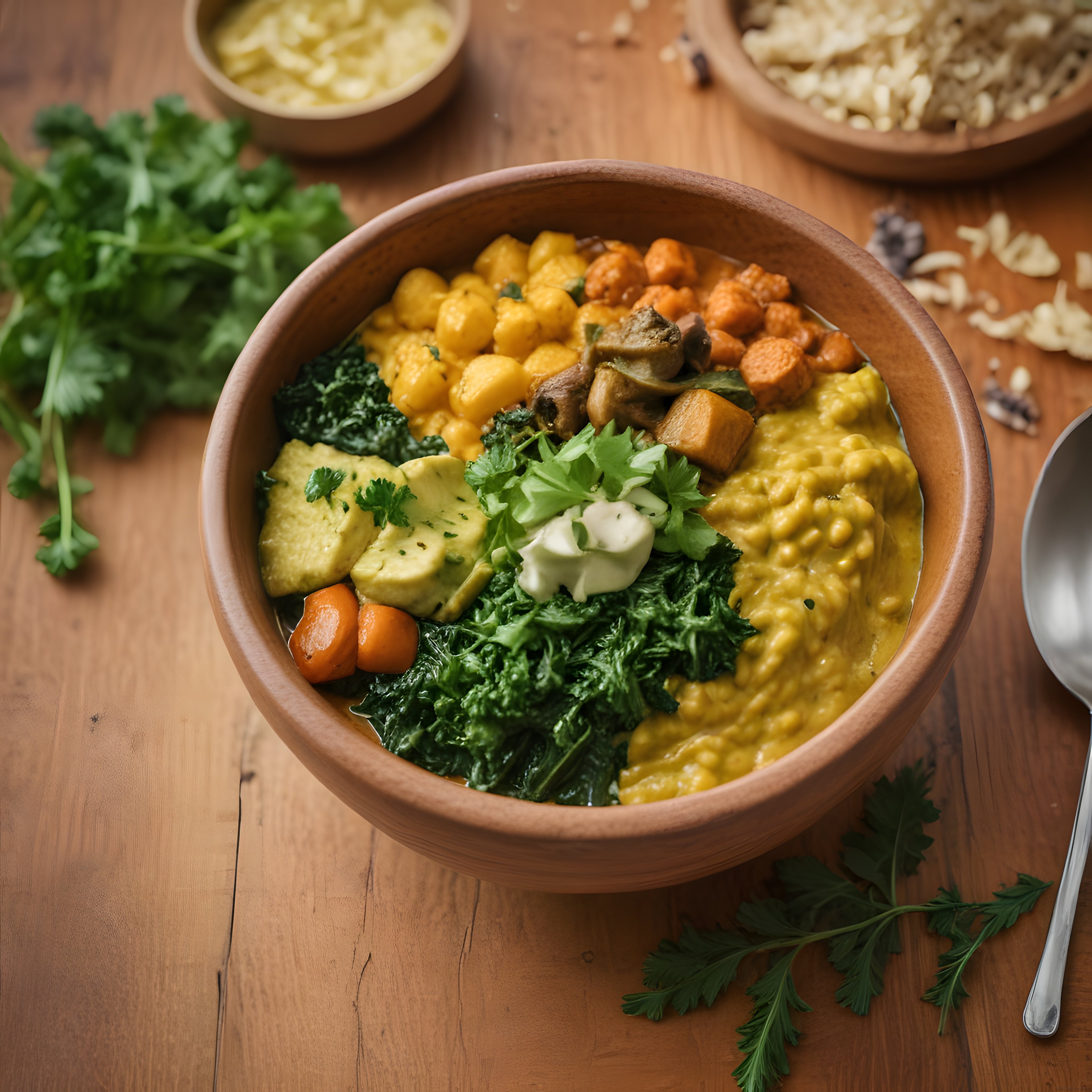 Renkli Vegan Buddha Bowl: Besleyici Avokado, Nohut ve Mercimekli Sağlıklı Öğün Kasesi