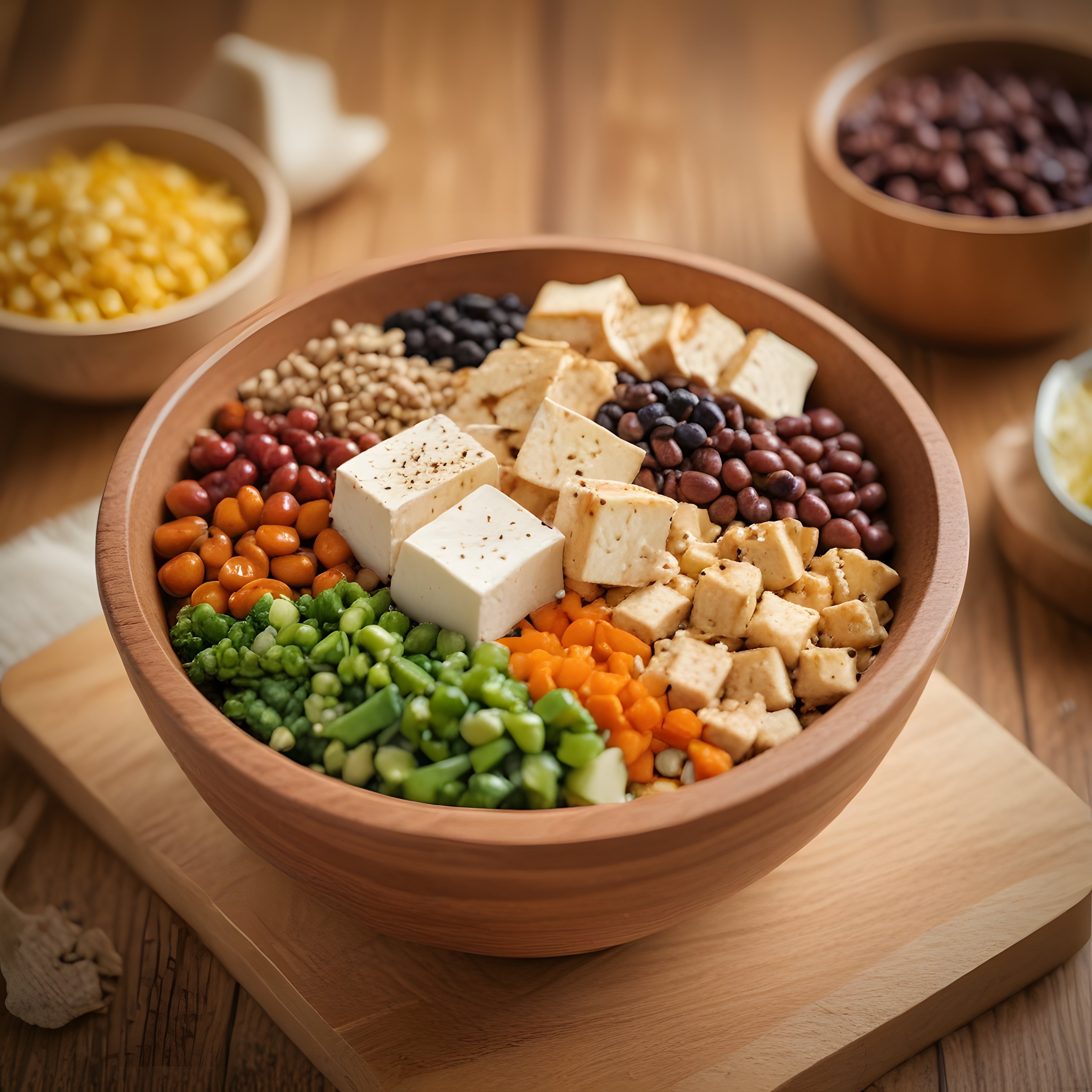 Renkli Vegan Buddha Bowl: Tofu ve Bakliyatlı Sağlıklı Beslenme Kasesi