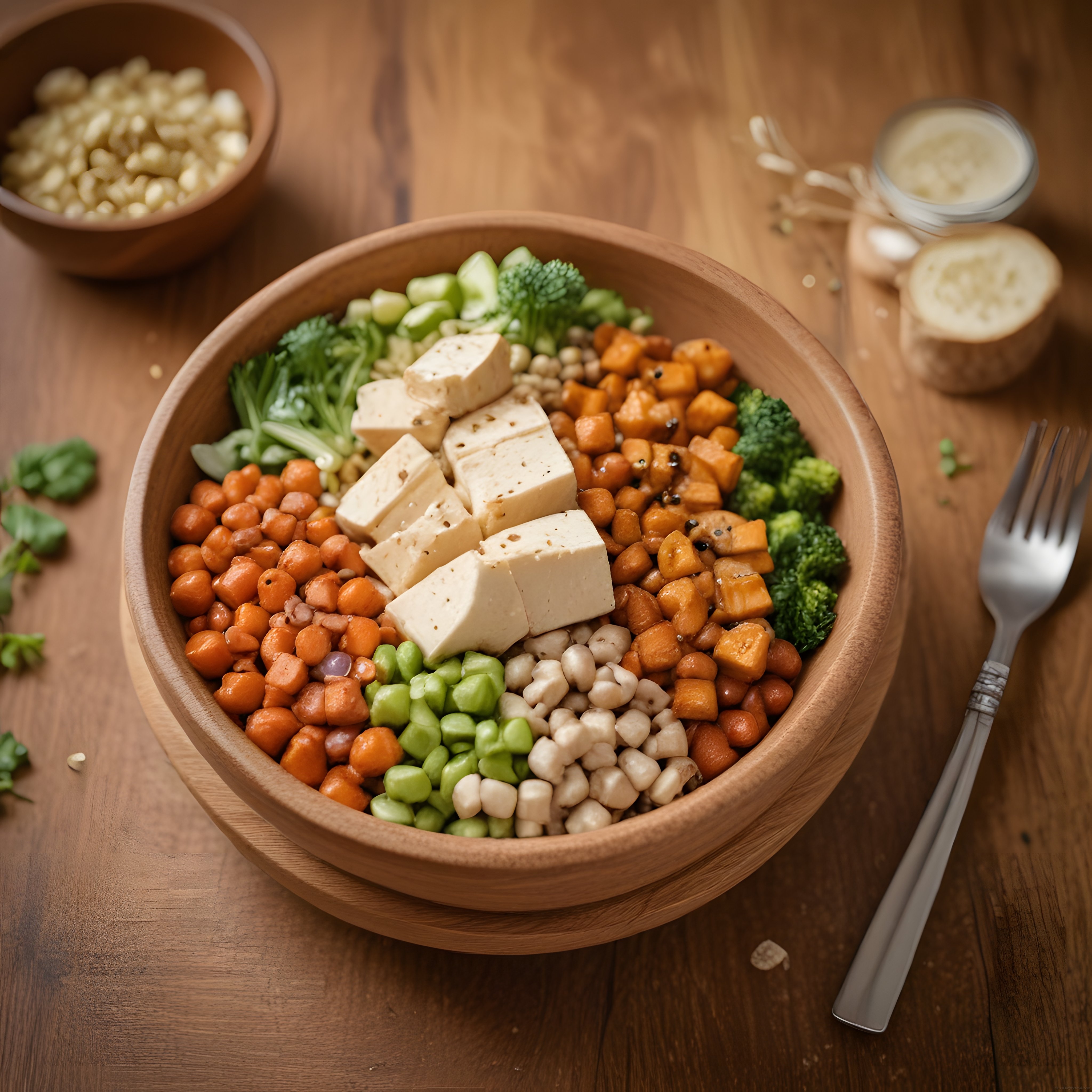 Renkli Vegan Buddha Bowl: Tofu ve Nohutlu Sağlıklı Beslenme Kasesi
