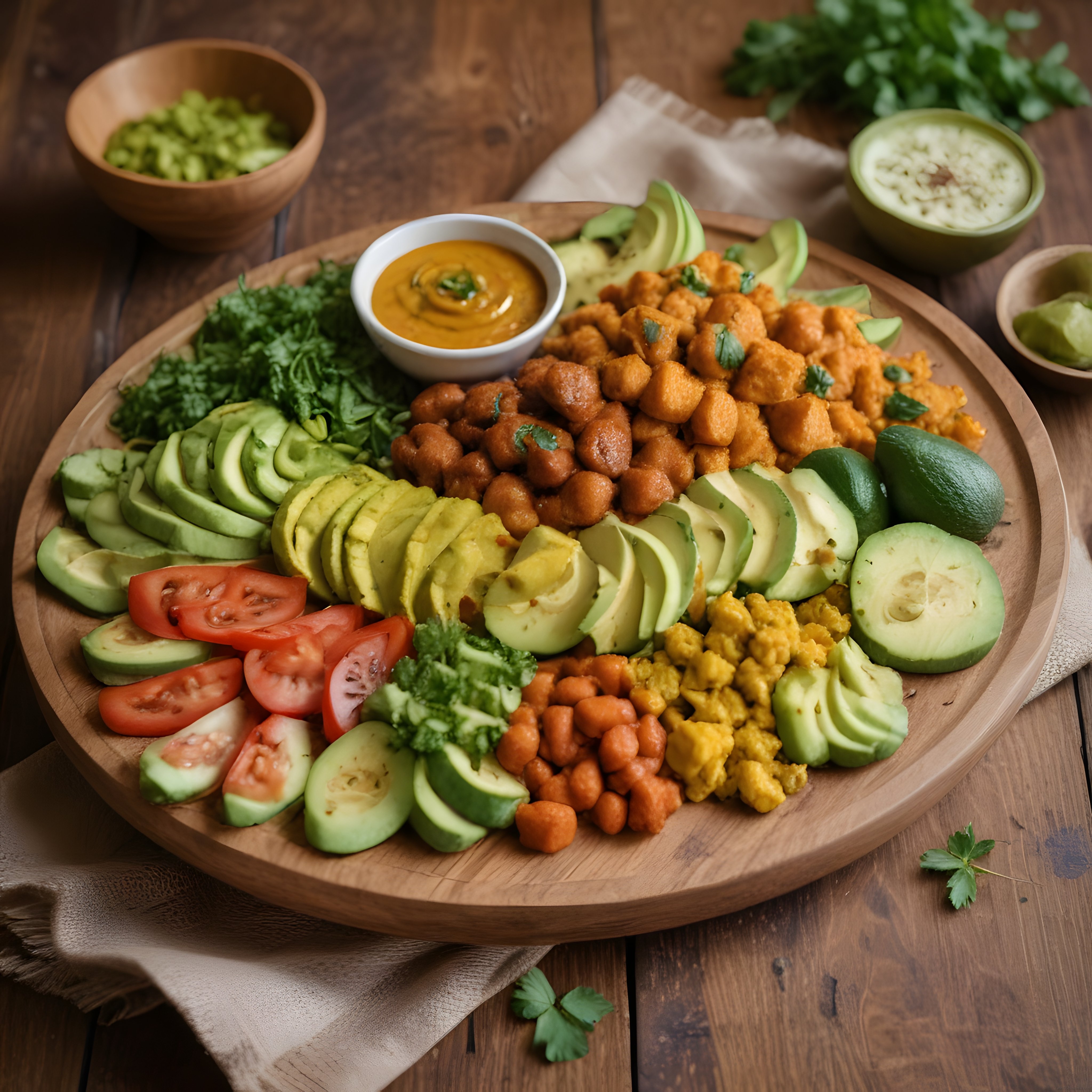 Renkli Vegan Kase: Avokado, Nohut ve Taze Sebzelerle Besleyici Öğün