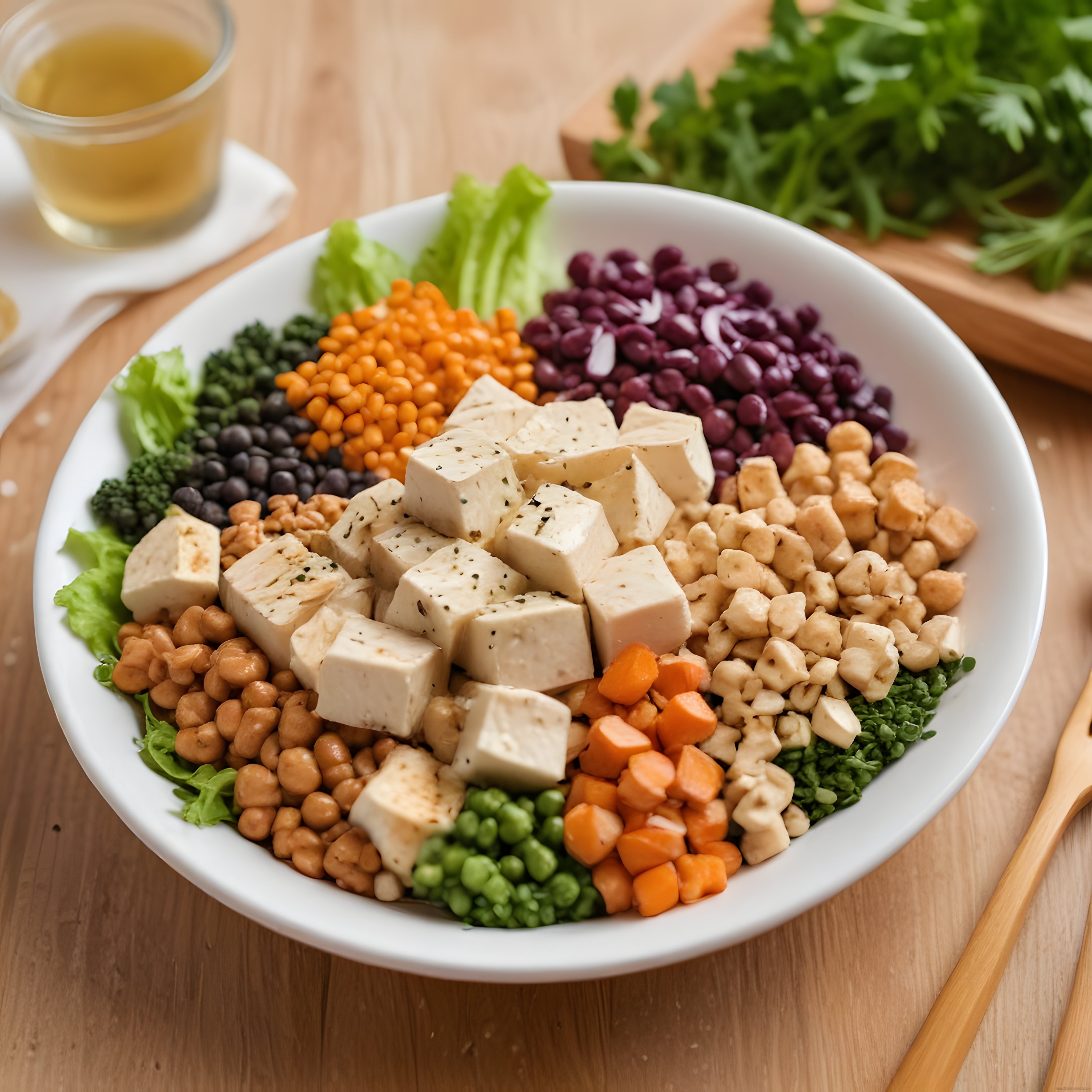 Renkli Vegan Protein Bowl: Tofu, Baklagiller ve Sebzelerle Sağlıklı Öğün
