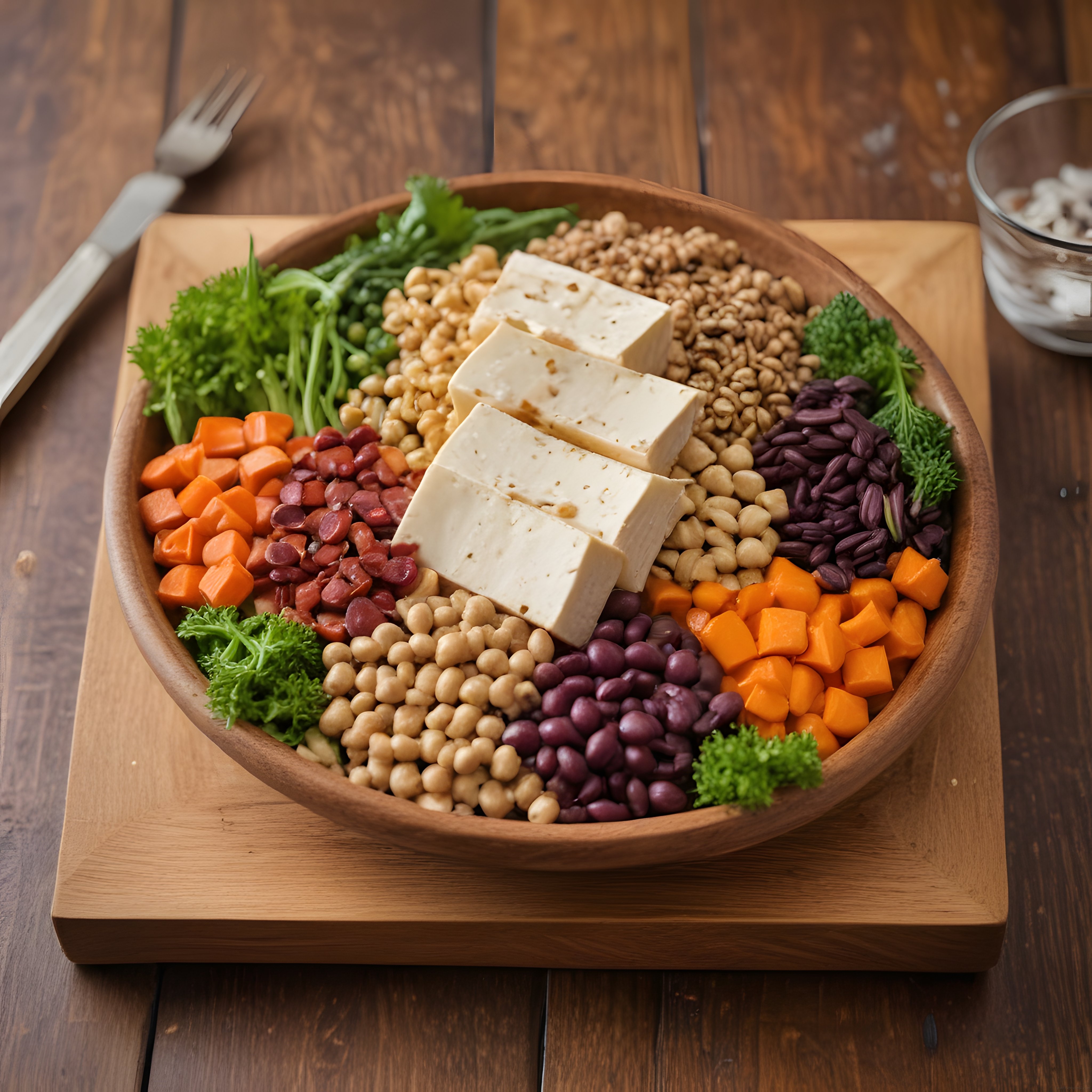 Renkli Vegan Protein Kaseti: Tofu, Bakliyat ve Sebzelerle Besleyici Öğün