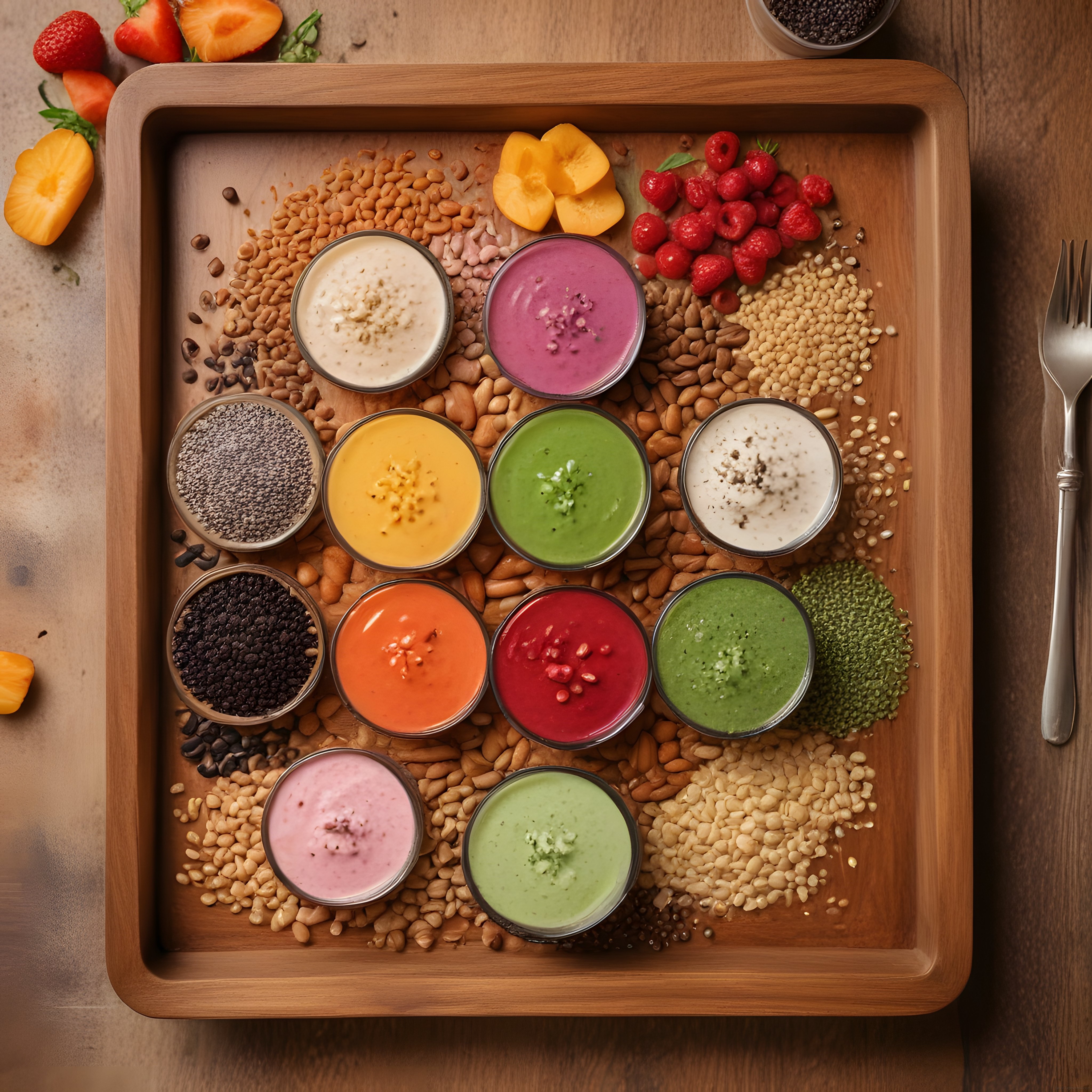 Renkli Vegan Smoothie Kasesi: Sağlıklı ve Lezzetli Kahvaltı Sunumu
