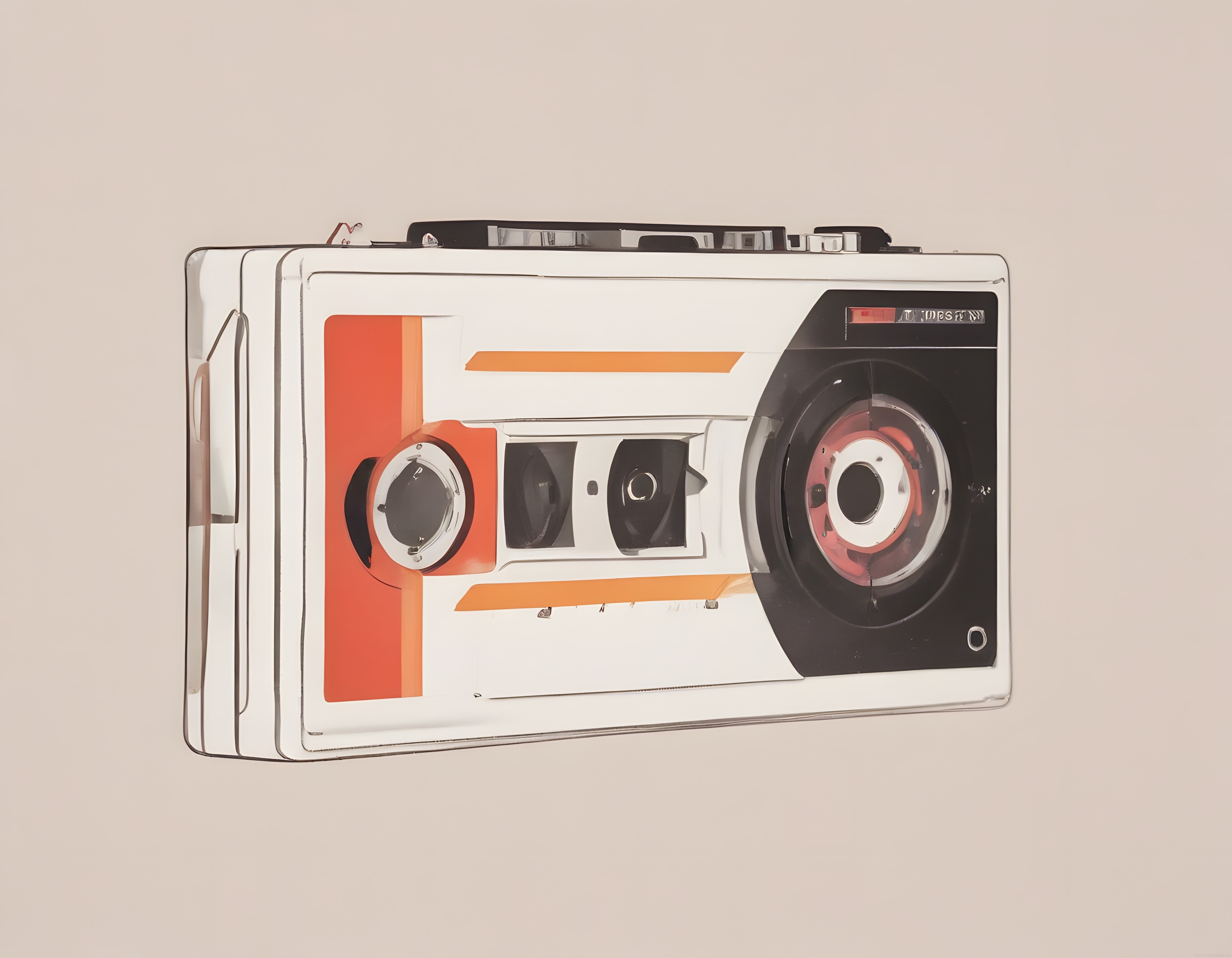 Retro Beyaz Kaset Çalar: 80'ler Nostaljisi ve Vintage Analog Müzik Ruhu