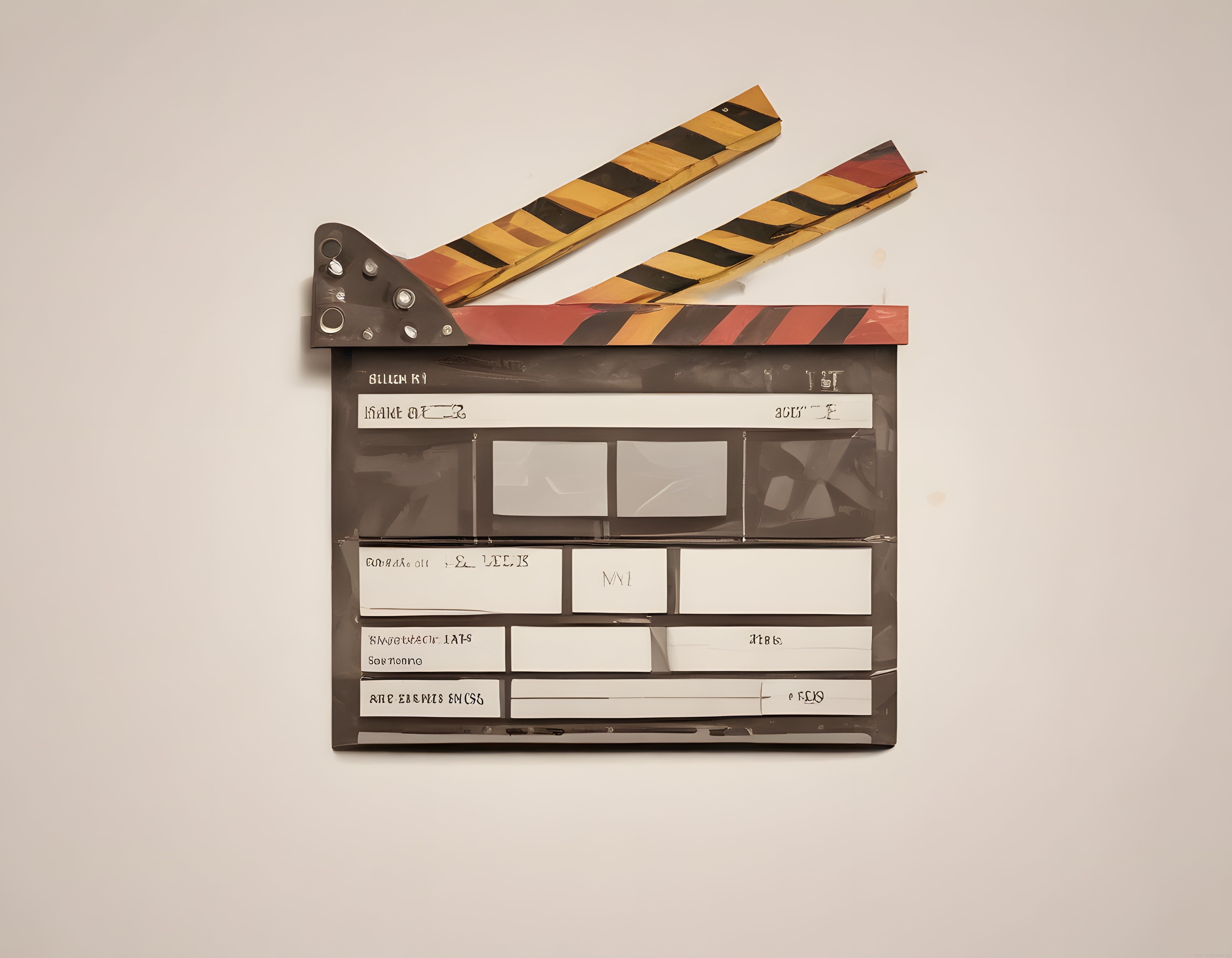 Retro film klaketi stüdyo çekimi: Sinema yapımı ekipmanı ve vintage detaylar