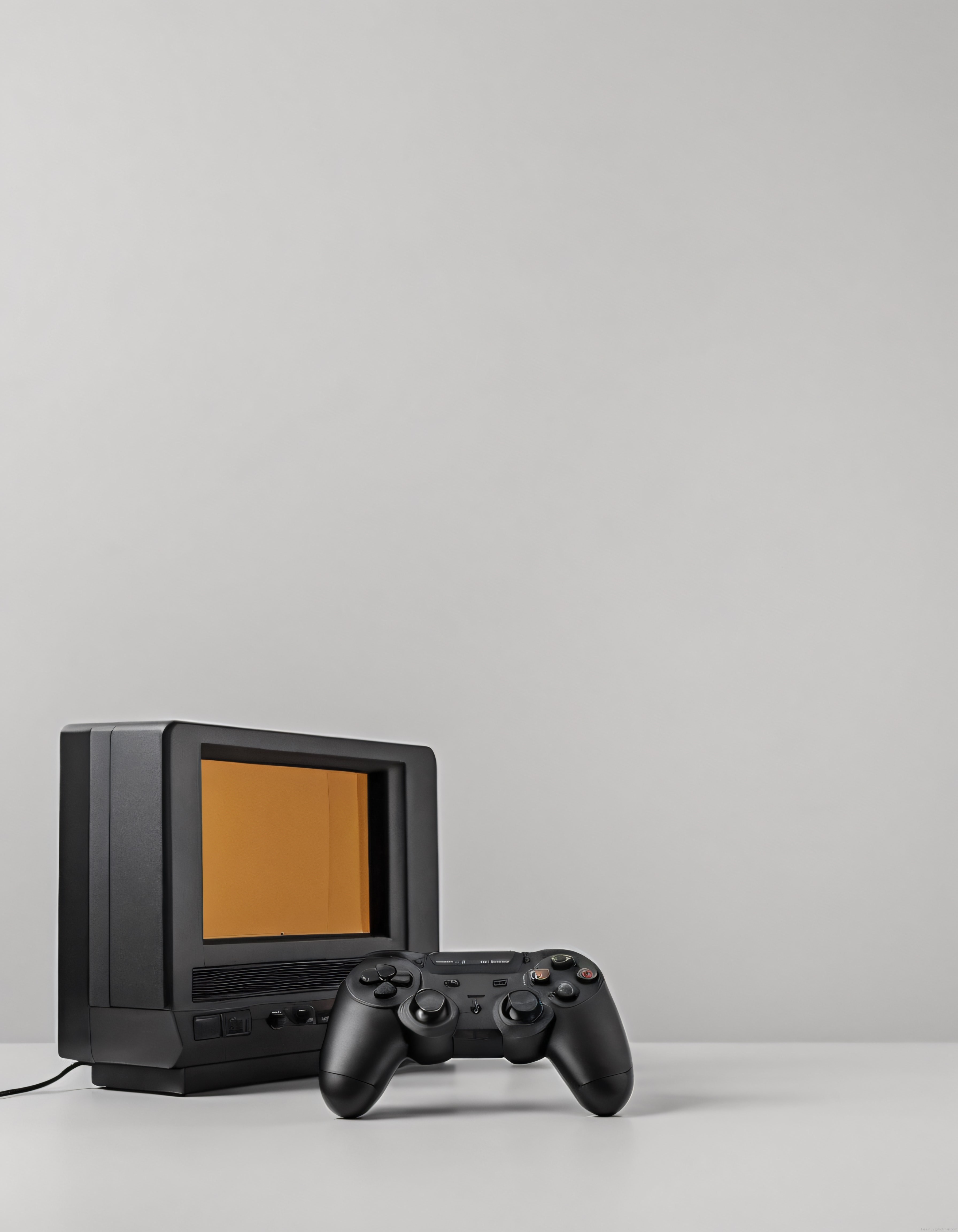 Retro Oyun Konsolu ve CRT Televizyon ile Nostaljik Oyuncu Atmosferi