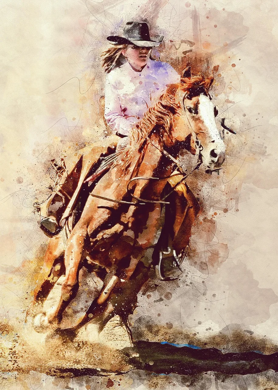 Rodeo kızının atıyla mücadele sahnesi