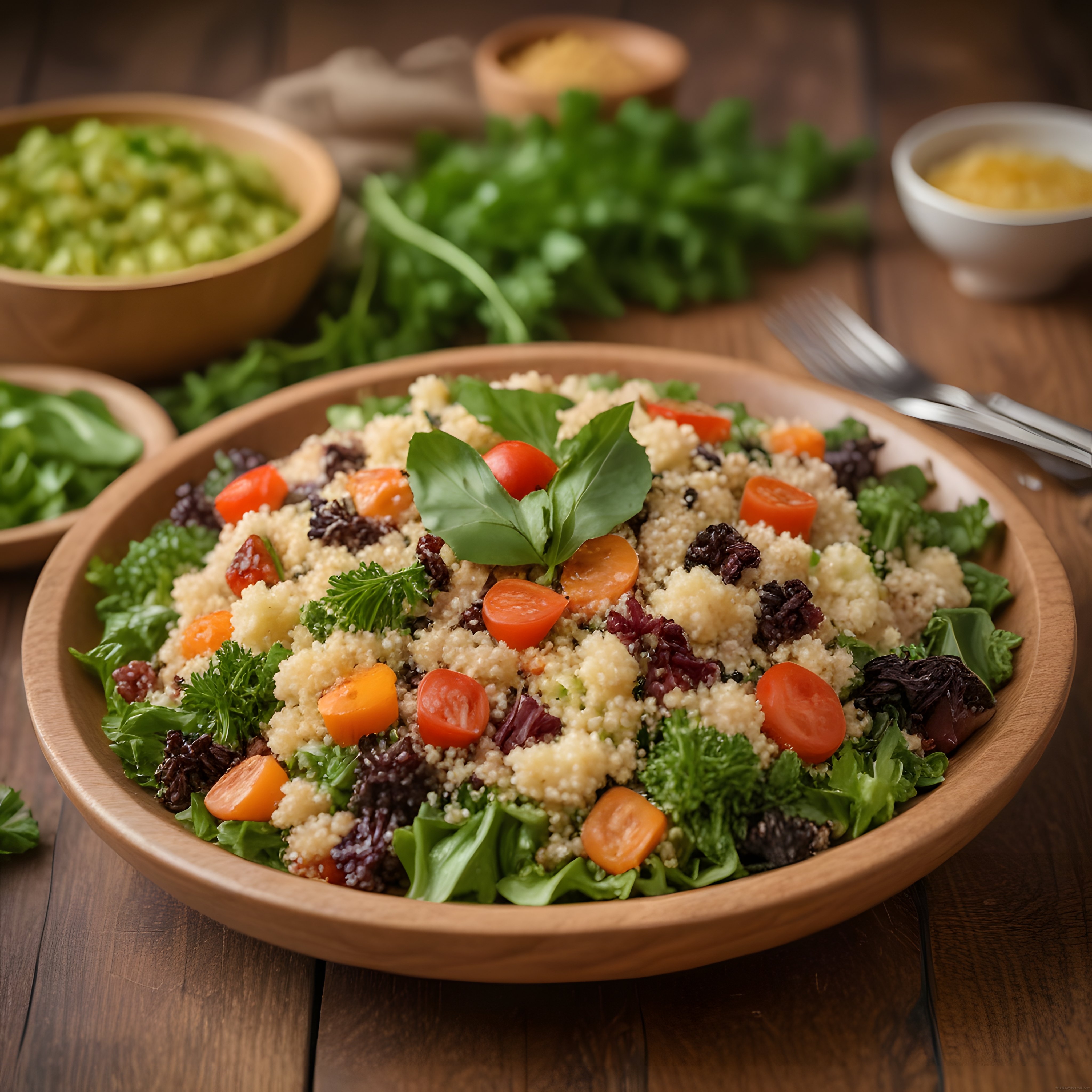 Rustik Ahşap Kasede Kuskus Salatası ile Besleyici ve Göz Alıcı Sunum