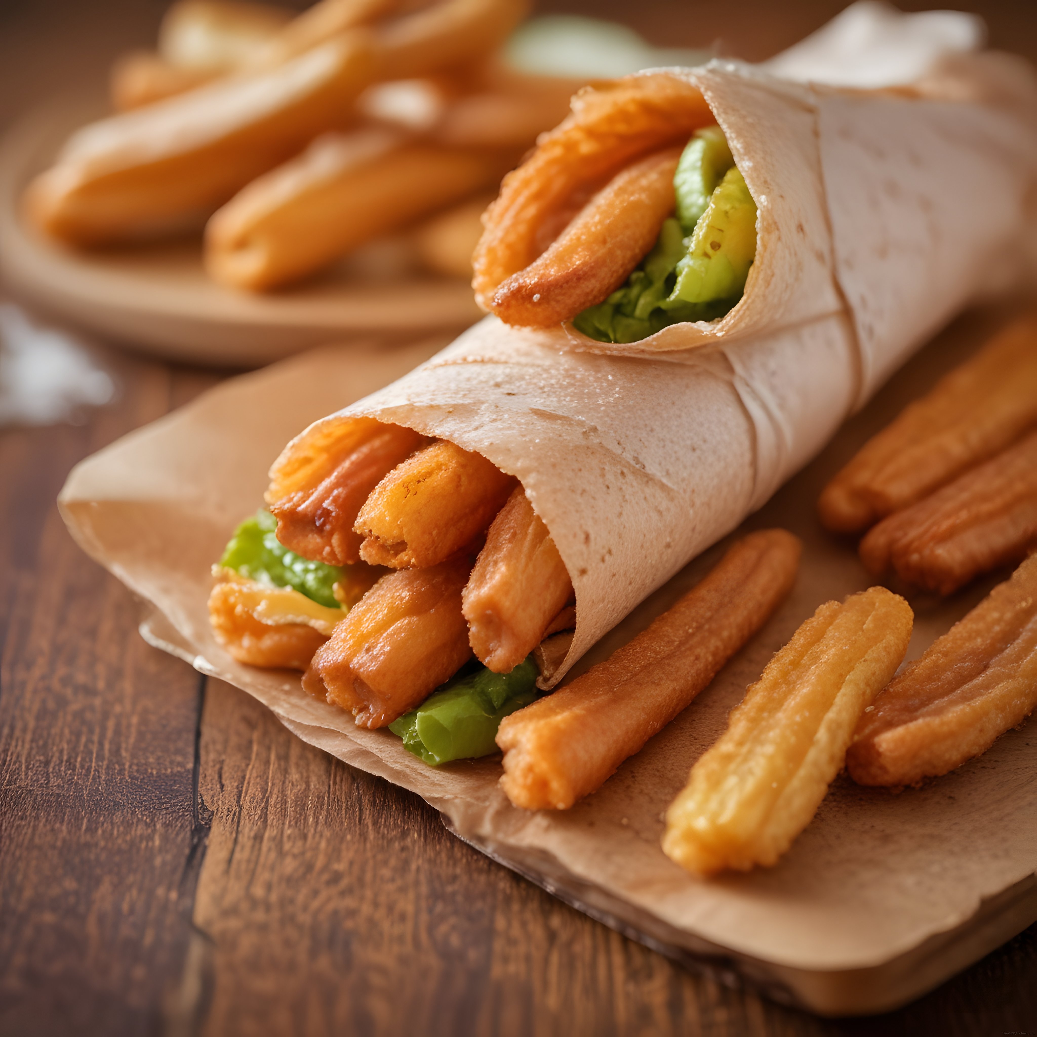 Rustik Ahşap Sunumda Ev Yapımı Çıtır Churros ve Fıstık Kreması ile Lezzet Anı