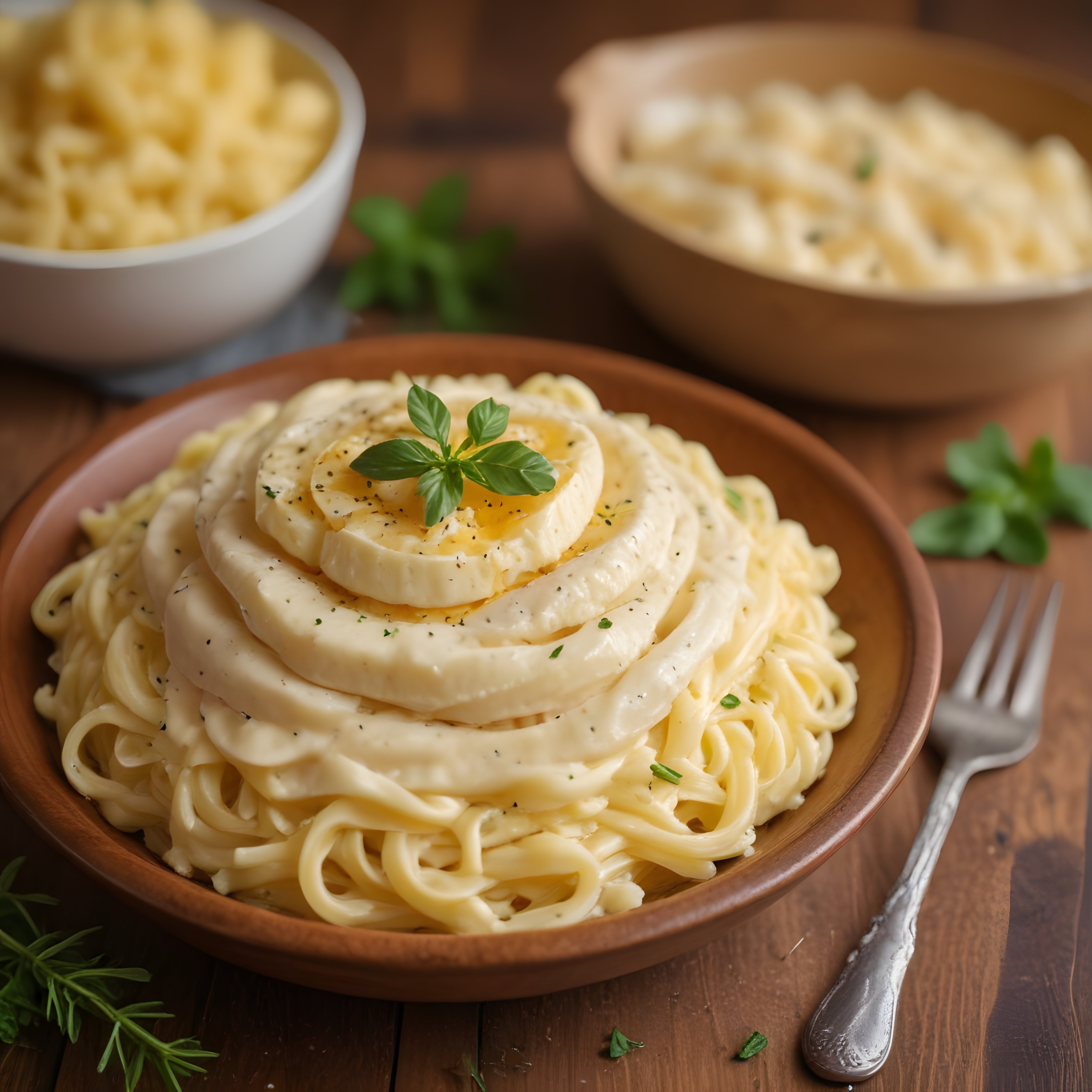 Rustik Masada Kremalı Spagetti: Taze Mozzarella ve Fesleğenli İtalyan Lezzeti