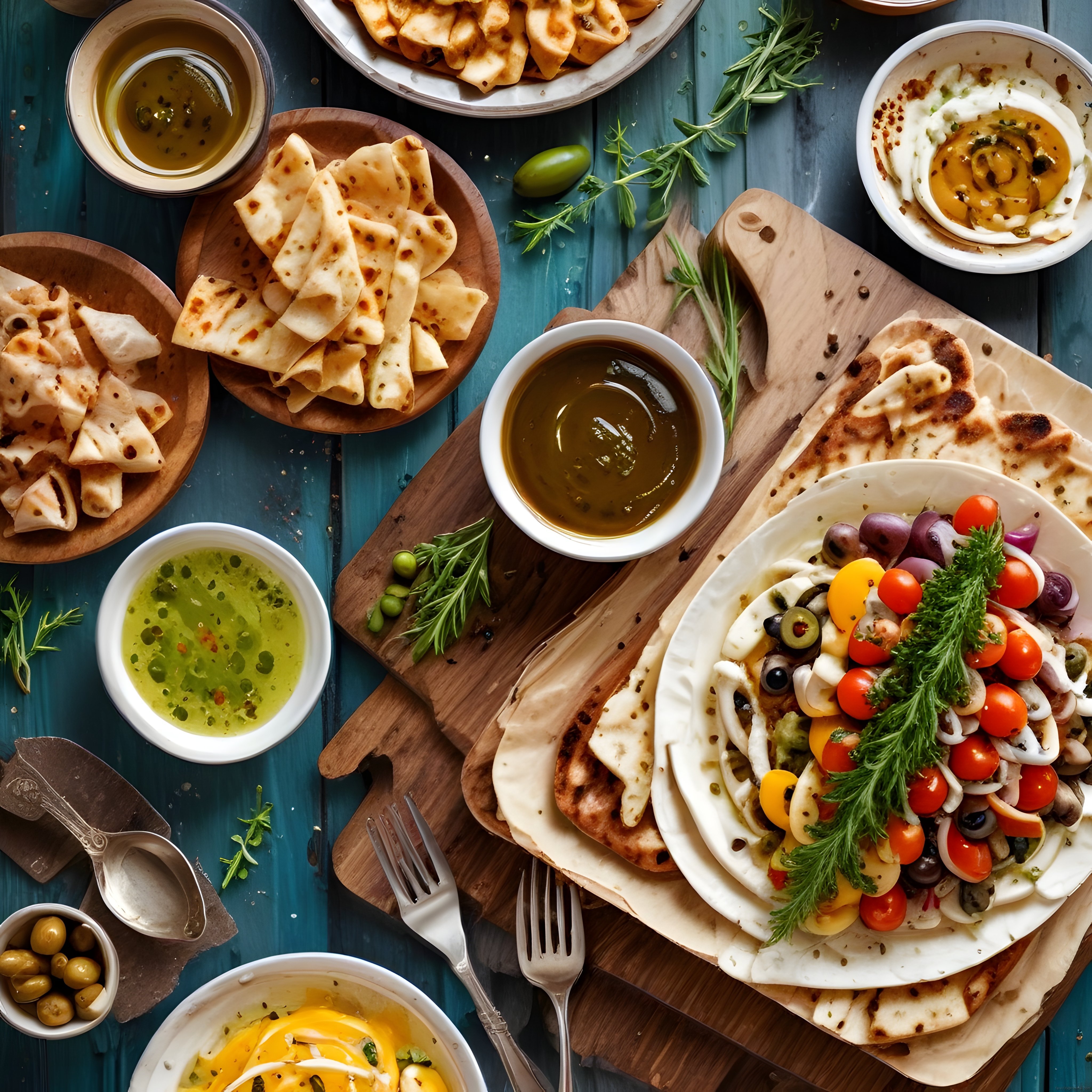 Rustik Masada Zeytinyağlı Kahvaltı: Taze Ekmek, Meze ve Doğal Lezzetler