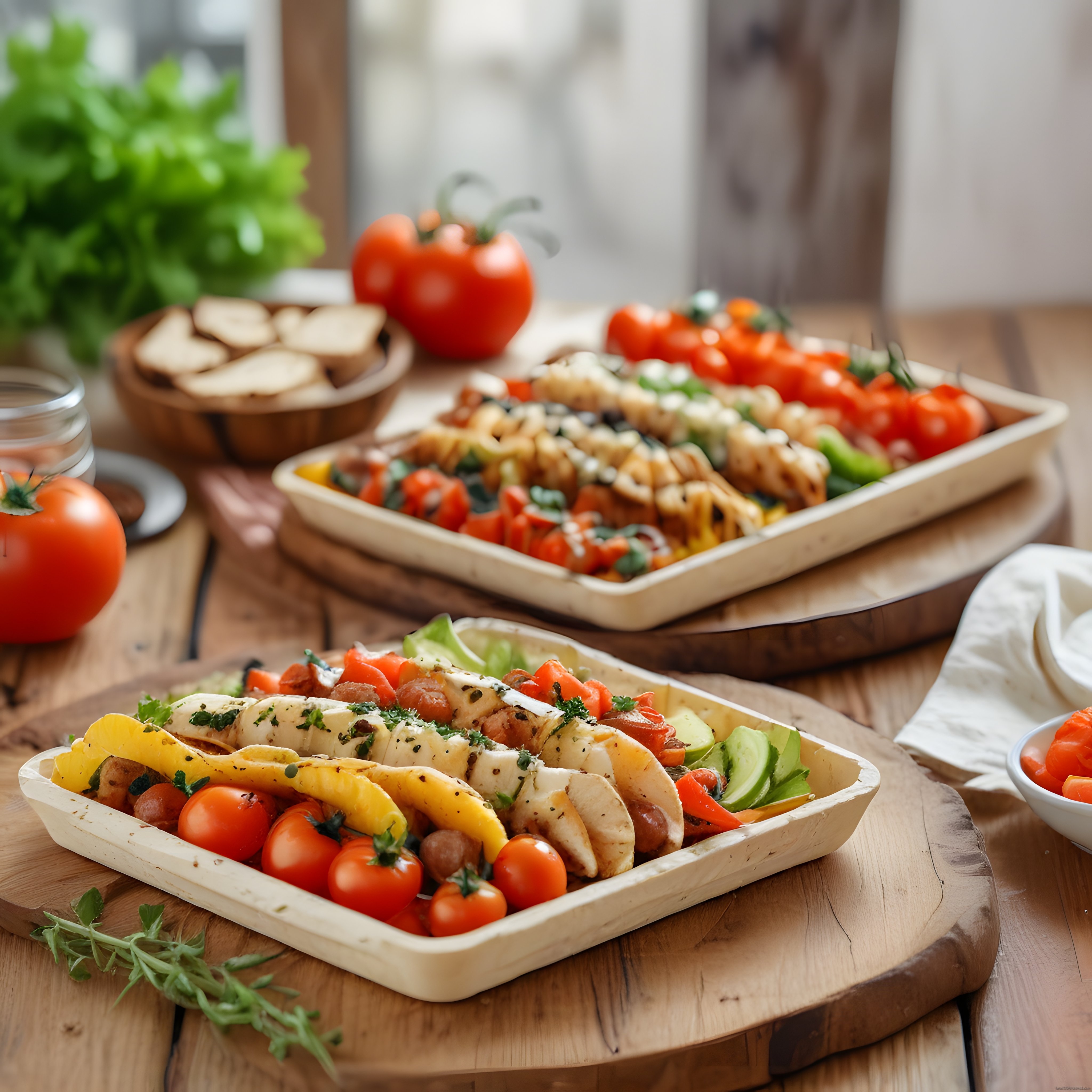 Rustik Mutfakta Fırın Tepsisinde Renkli Sebzeli Sağlıklı Yemek Tarifi