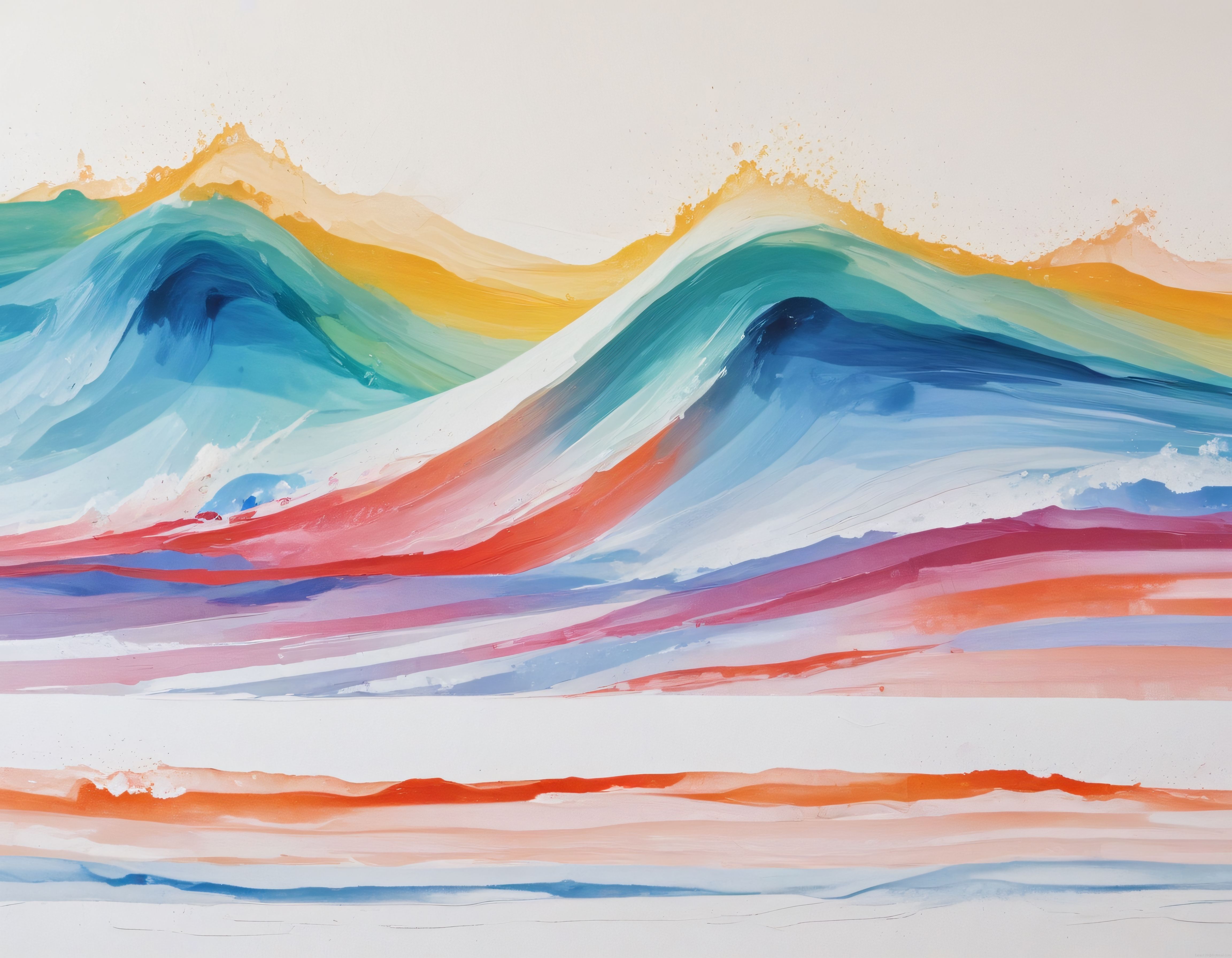Rüya Gibi Pastel Suluboya Dalgalar: Turkuaz ve Turuncu Tonlarda Soyut Sanat
