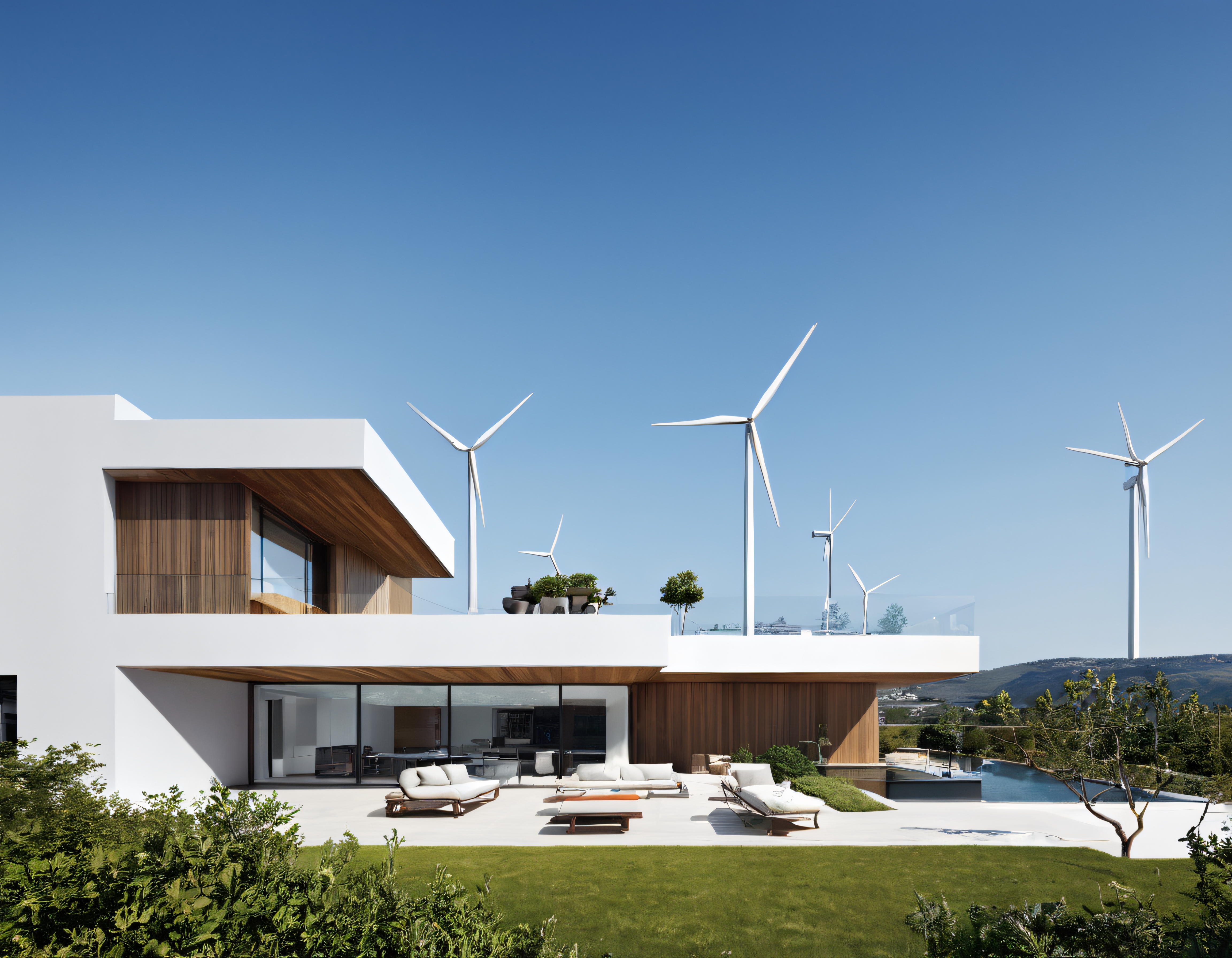Rüzgar Enerjili Modern Villa: Lüks Yaşam ve Sürdürülebilir Mimarinin Uyumu