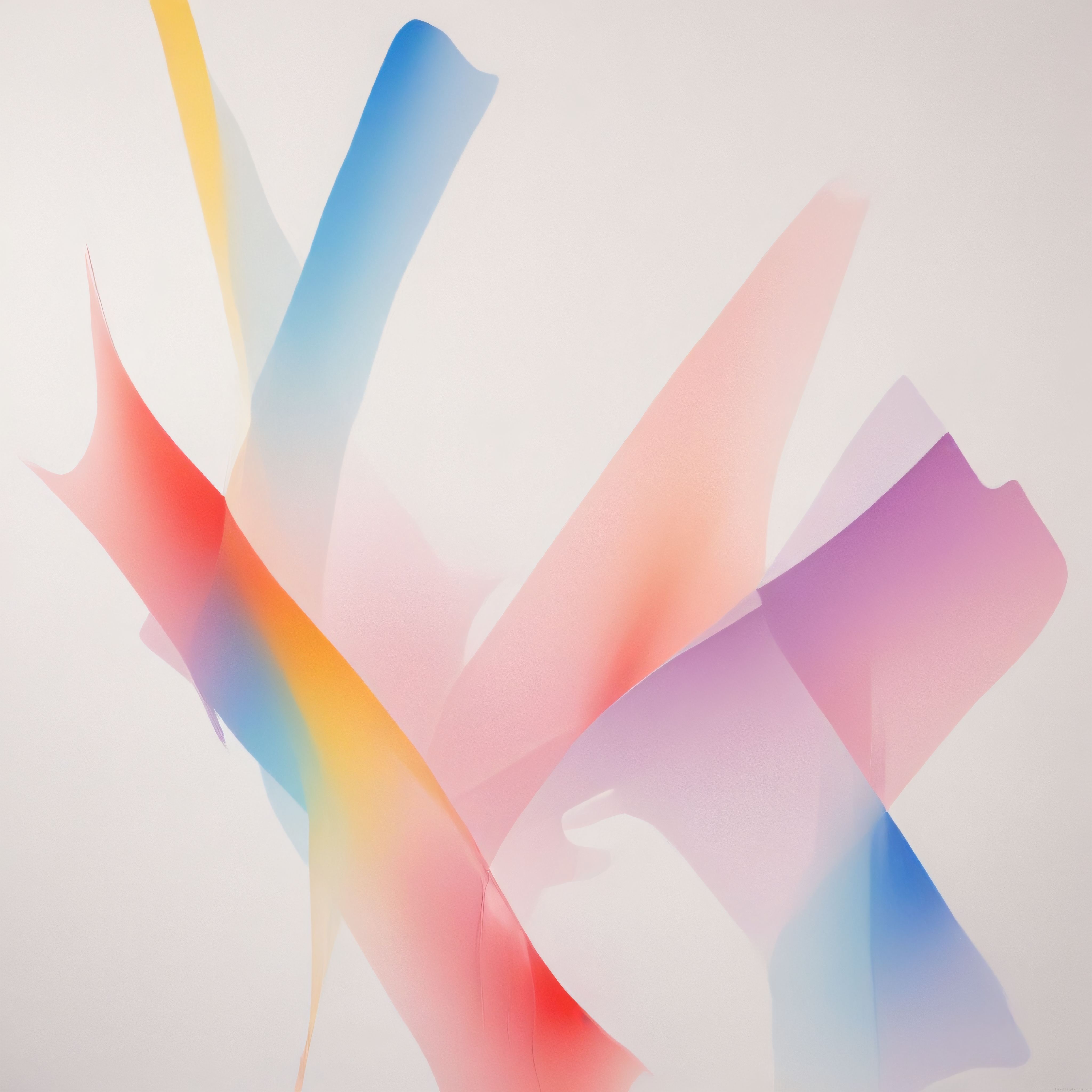 Rüzgarla Dans Eden Pastel Kumaşlar: Minimal ve Soyut Dijital Sanat Kompozisyonu