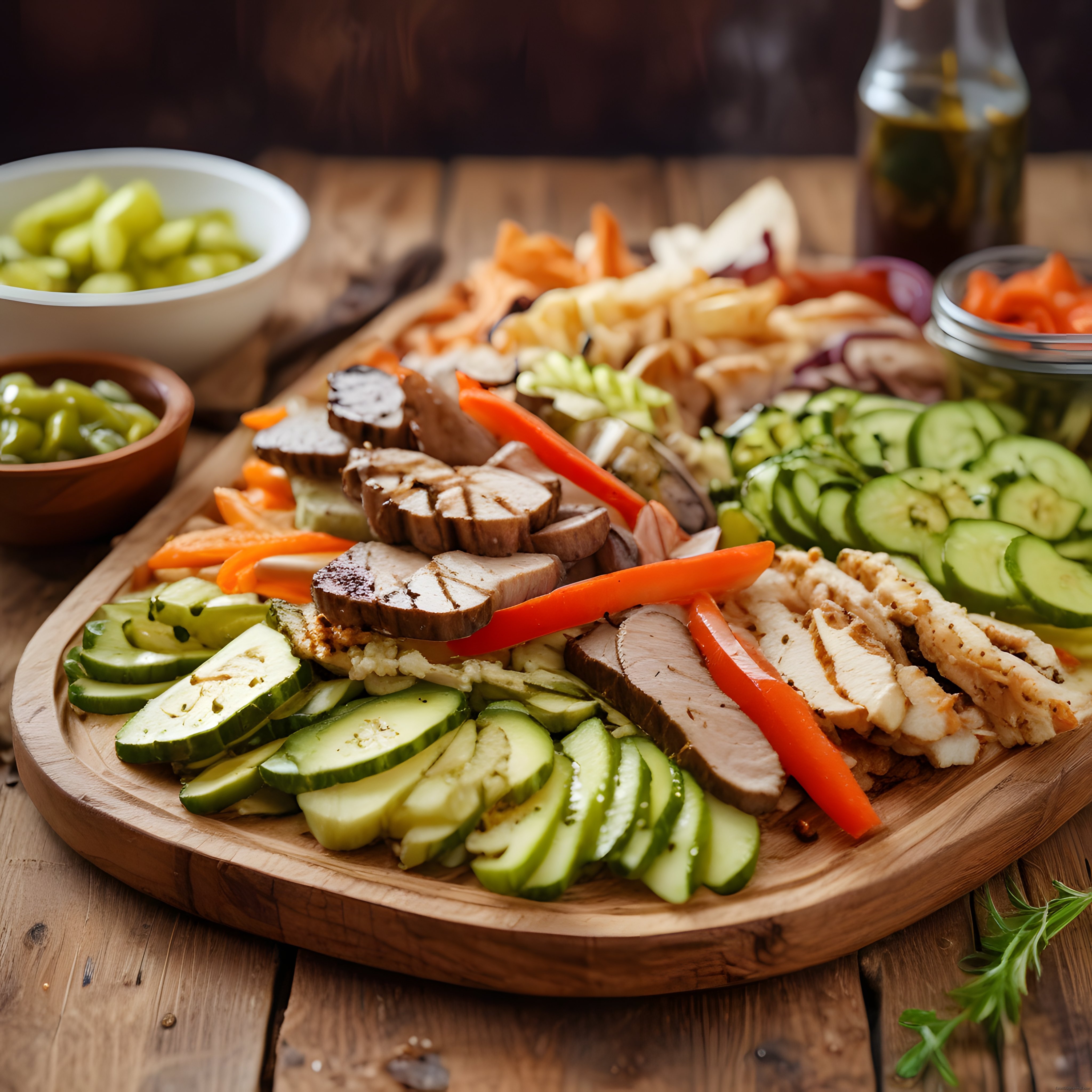 Sabah Sofraları İçin Proteinli Tavuk ve Sebze Kahvaltı Tabağı
