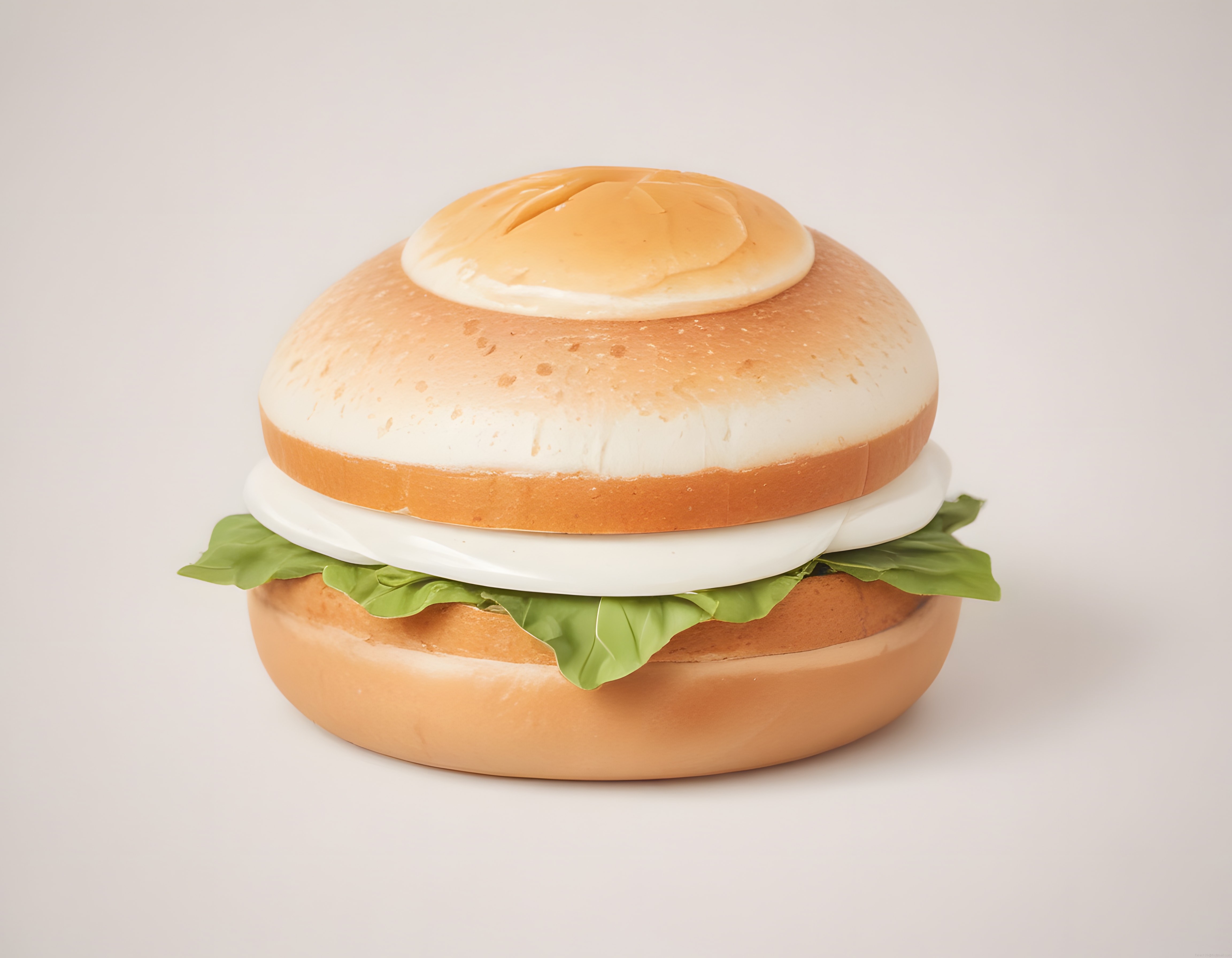 Sade Arka Planda Yumurtalı ve Soslu Gourmet Hamburger Çekimi
