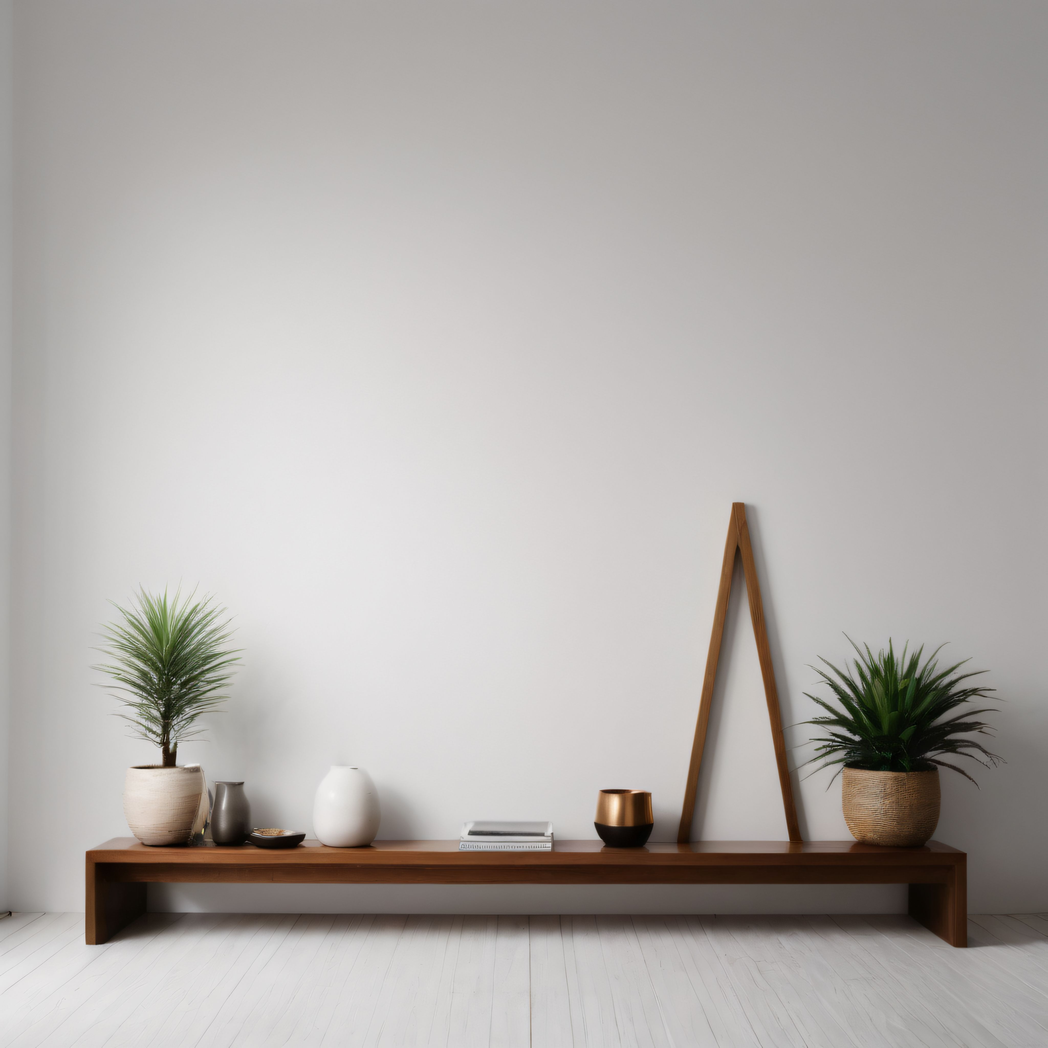 Sade ve Modern İç Mekan Tasarımı: Ahşap Mobilyalı Minimalist Duvar Dekoru