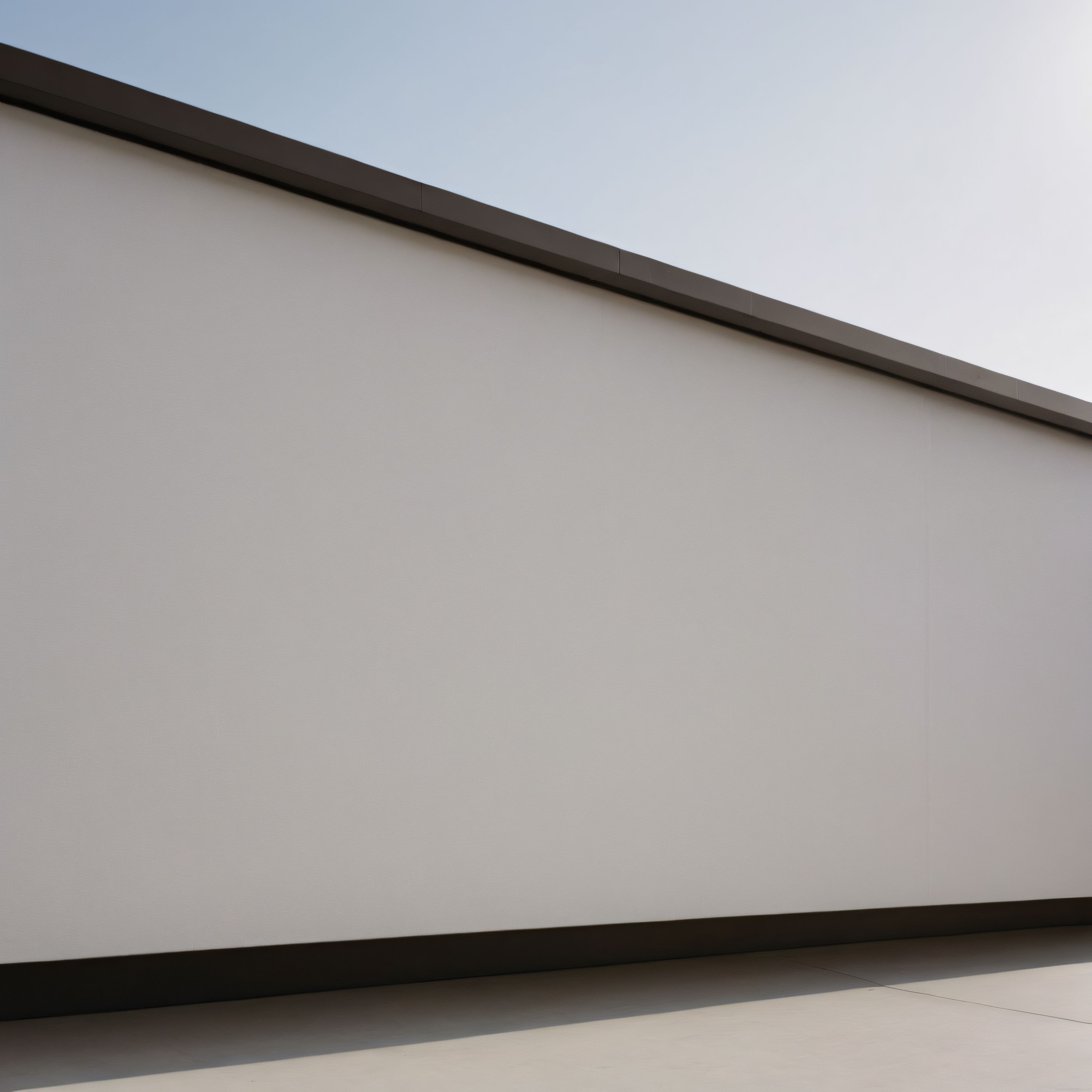 Sade ve modern yapı cephesi: Beyaz duvar üzerinde keskin çatı hattı detayı