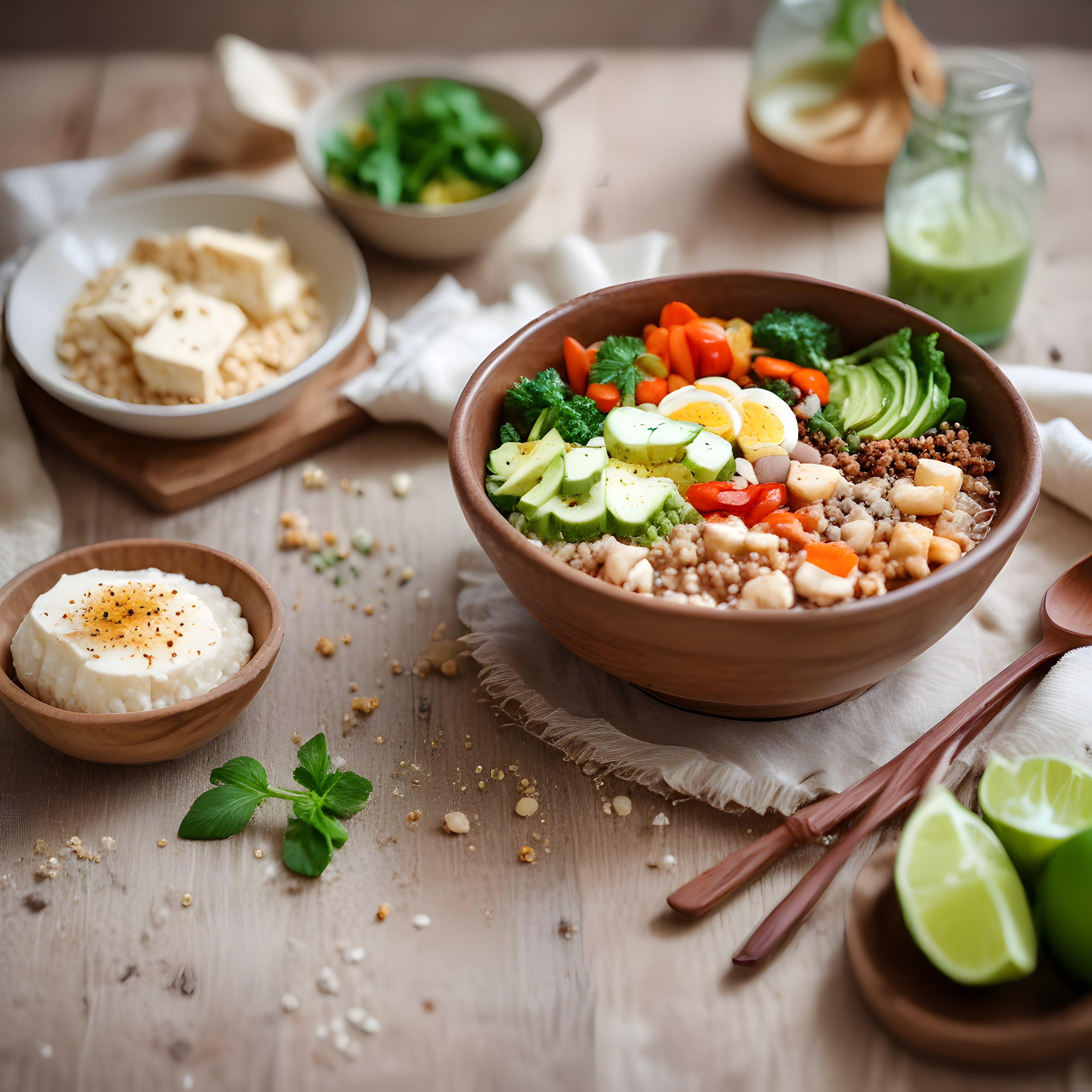 Sağlıklı buddha kasesi tarifi: quinoa, avokado, yumurta ve taze sebzeler