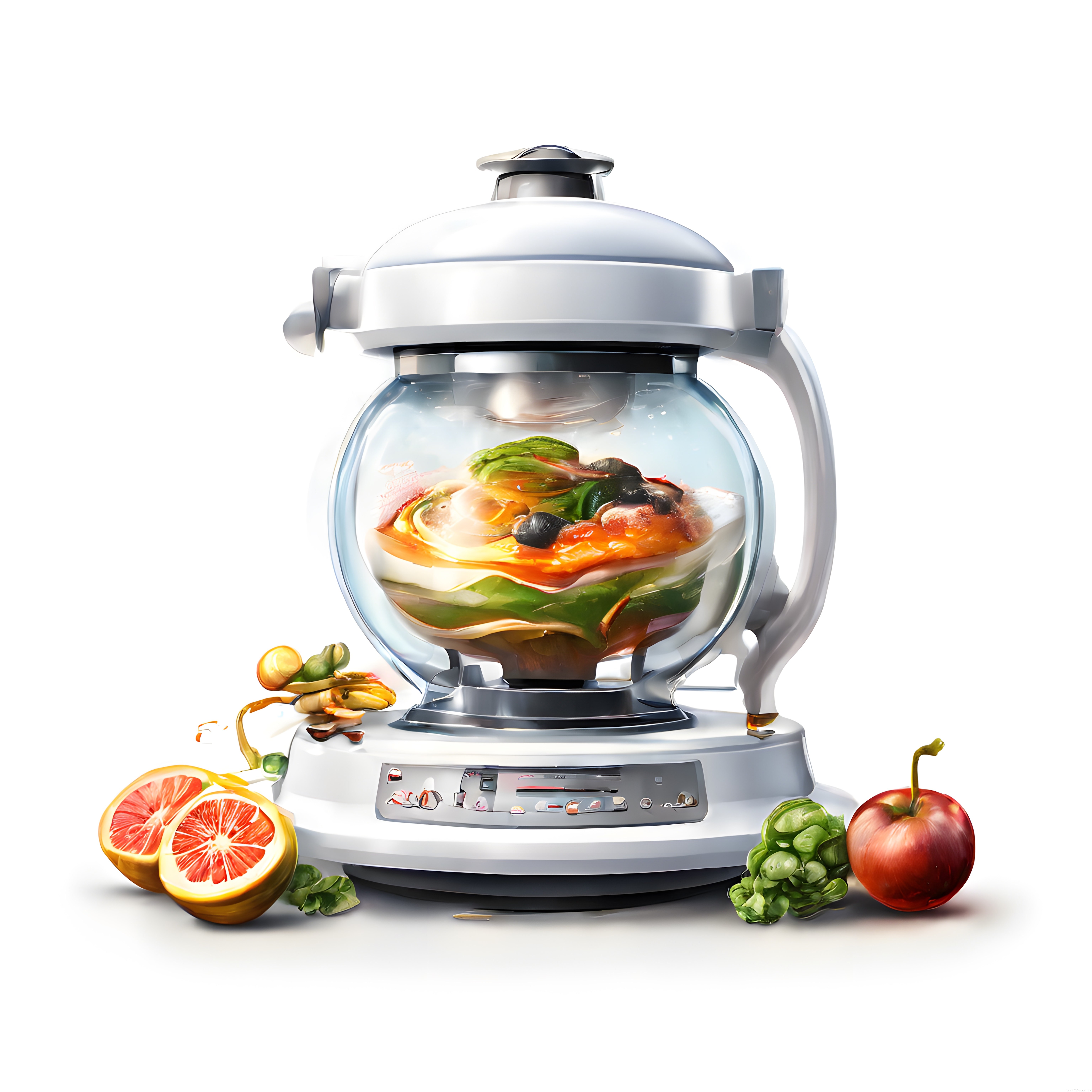 Sağlıklı Smoothie Hazırlığı İçin Modern Mutfak Blenderi ve Taze Meyveler