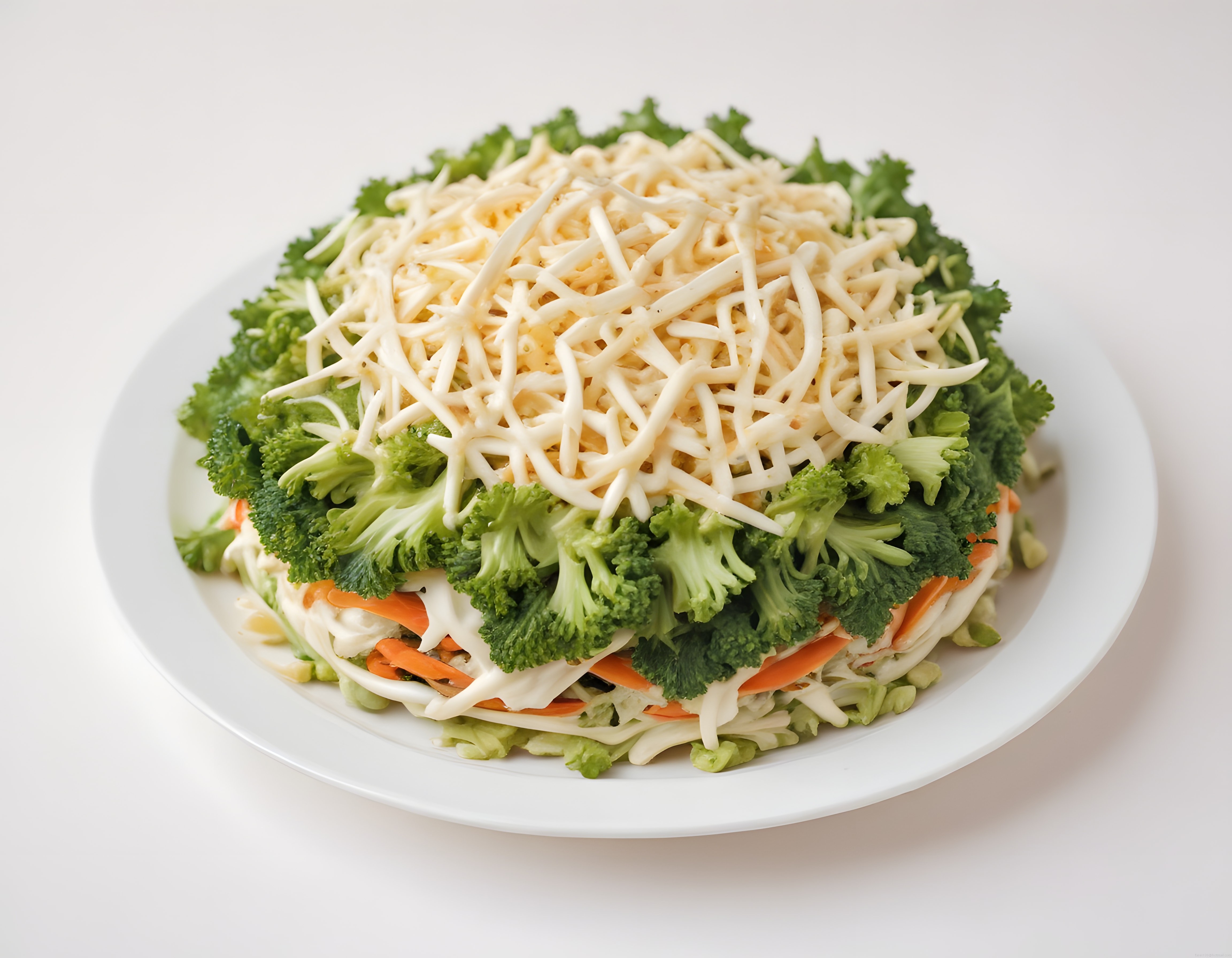 Sağlıklı ve Lezzetli Brokolili Peynirli Salata Tarifi Sunumu