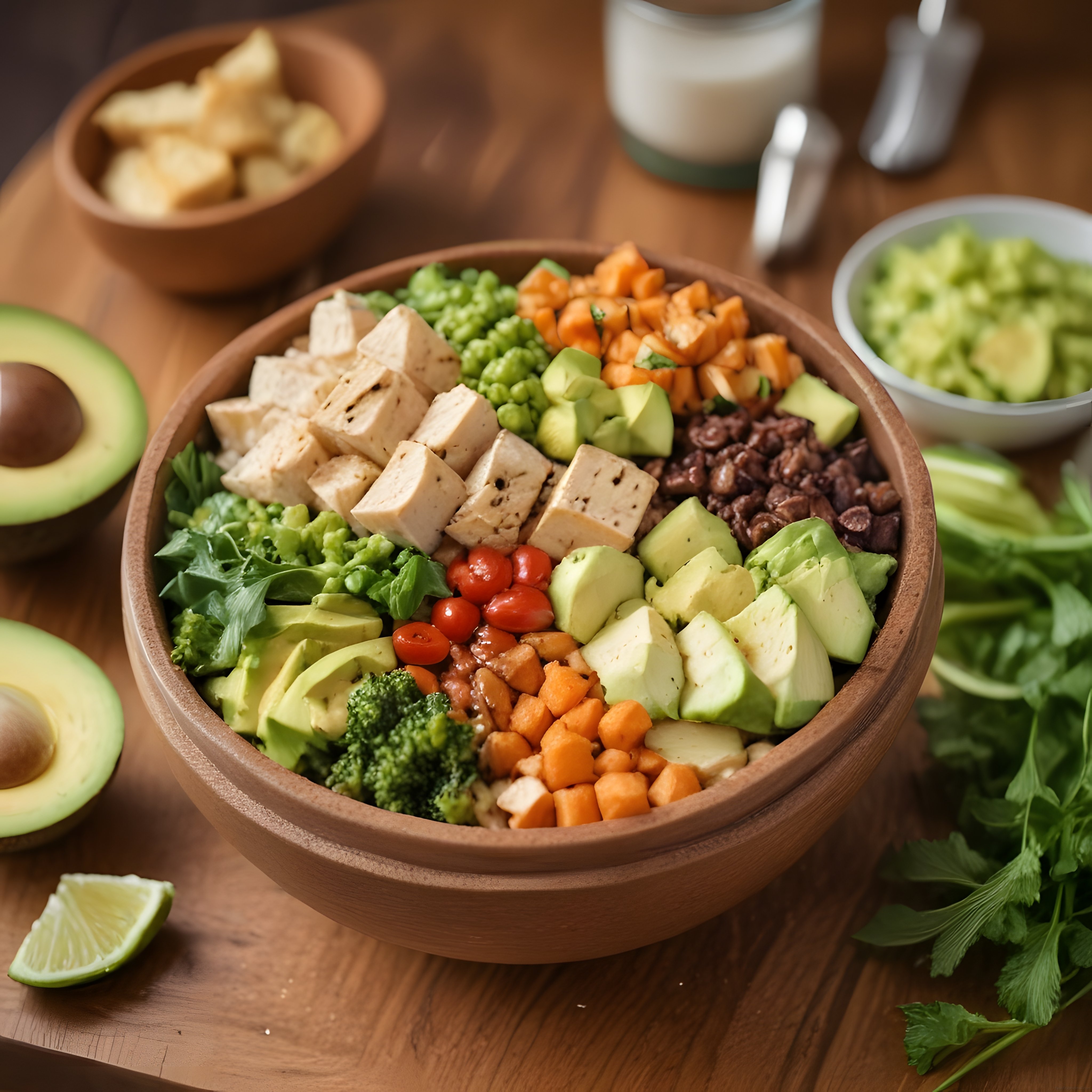 Sağlıklı Vegan Protein Kasesi: Tofu, Avokado ve Sebzelerle Besleyici Öğün