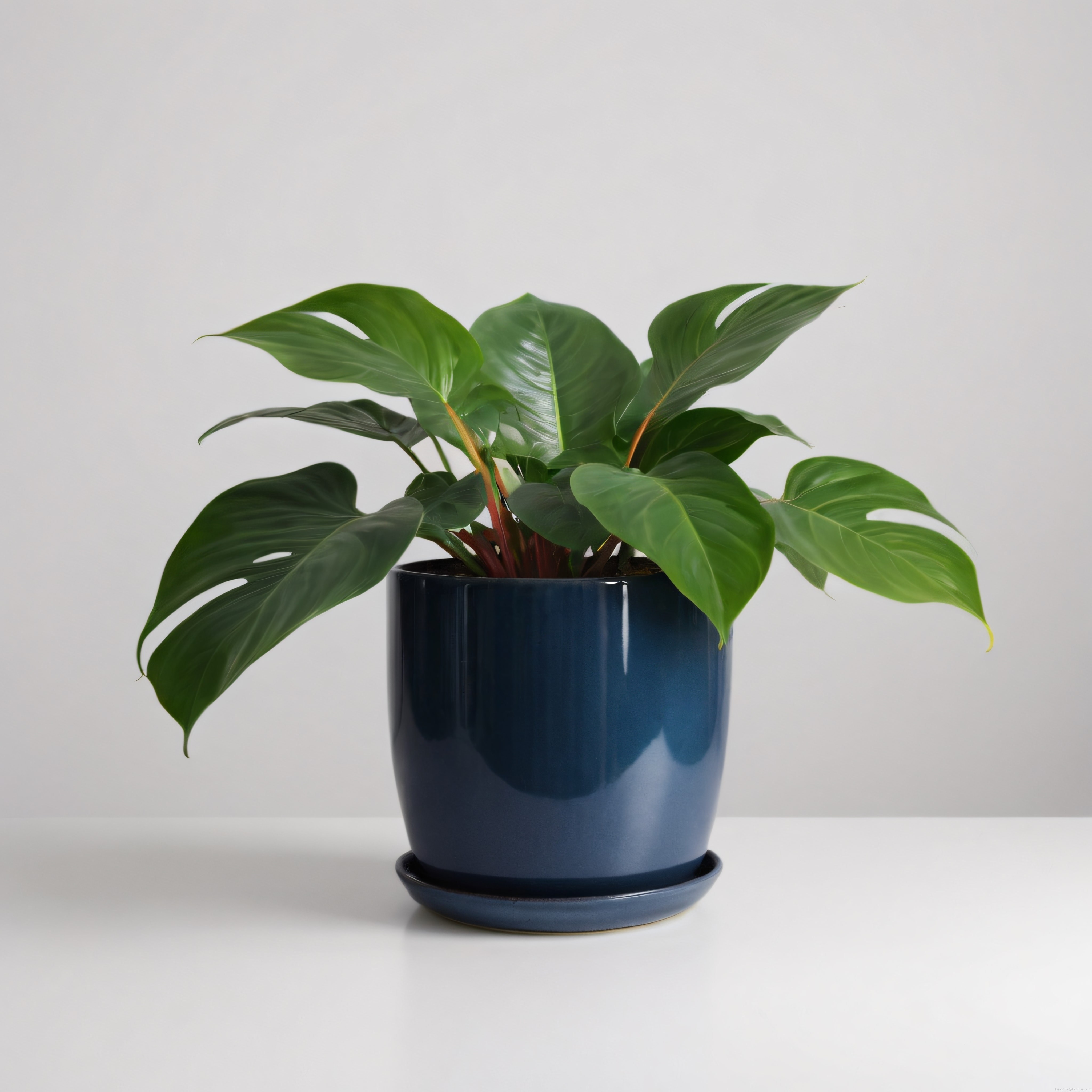 Saksıda Canlı Yeşil Yapraklı Ev Bitkisi Minimal Dekorasyon Fotoğrafı