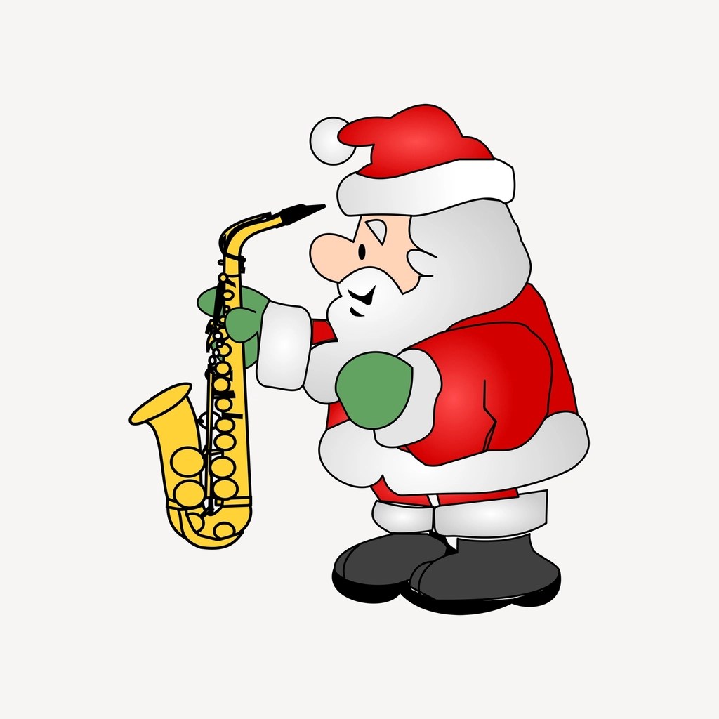 Saksofon Çalan Noel Baba Çizimi: Eğlenceli Yeni Yıl Müzik Teması