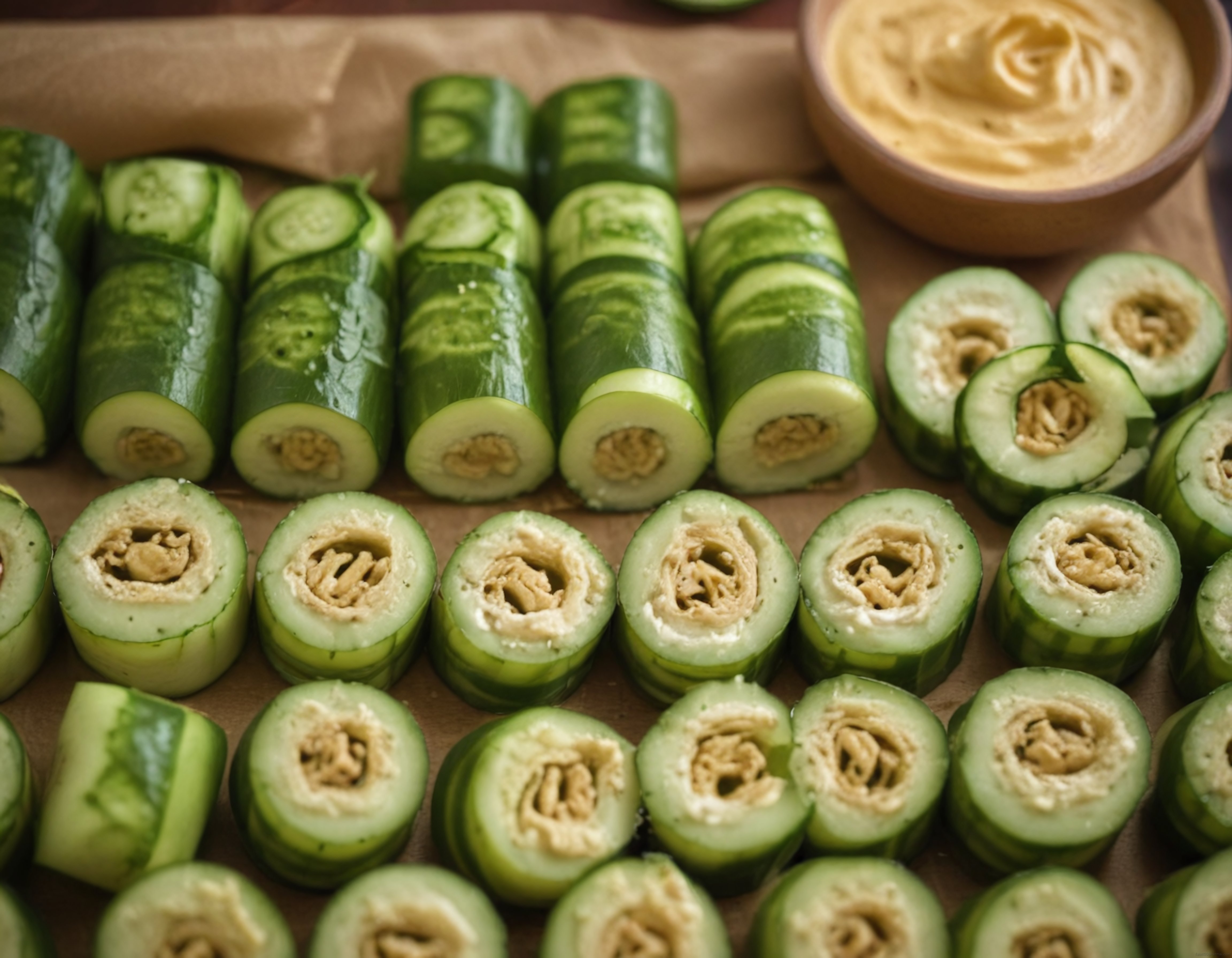 Salatalık Dolması Tarifi: Hummus Dolgulu Pratik ve Sağlıklı Atıştırmalık
